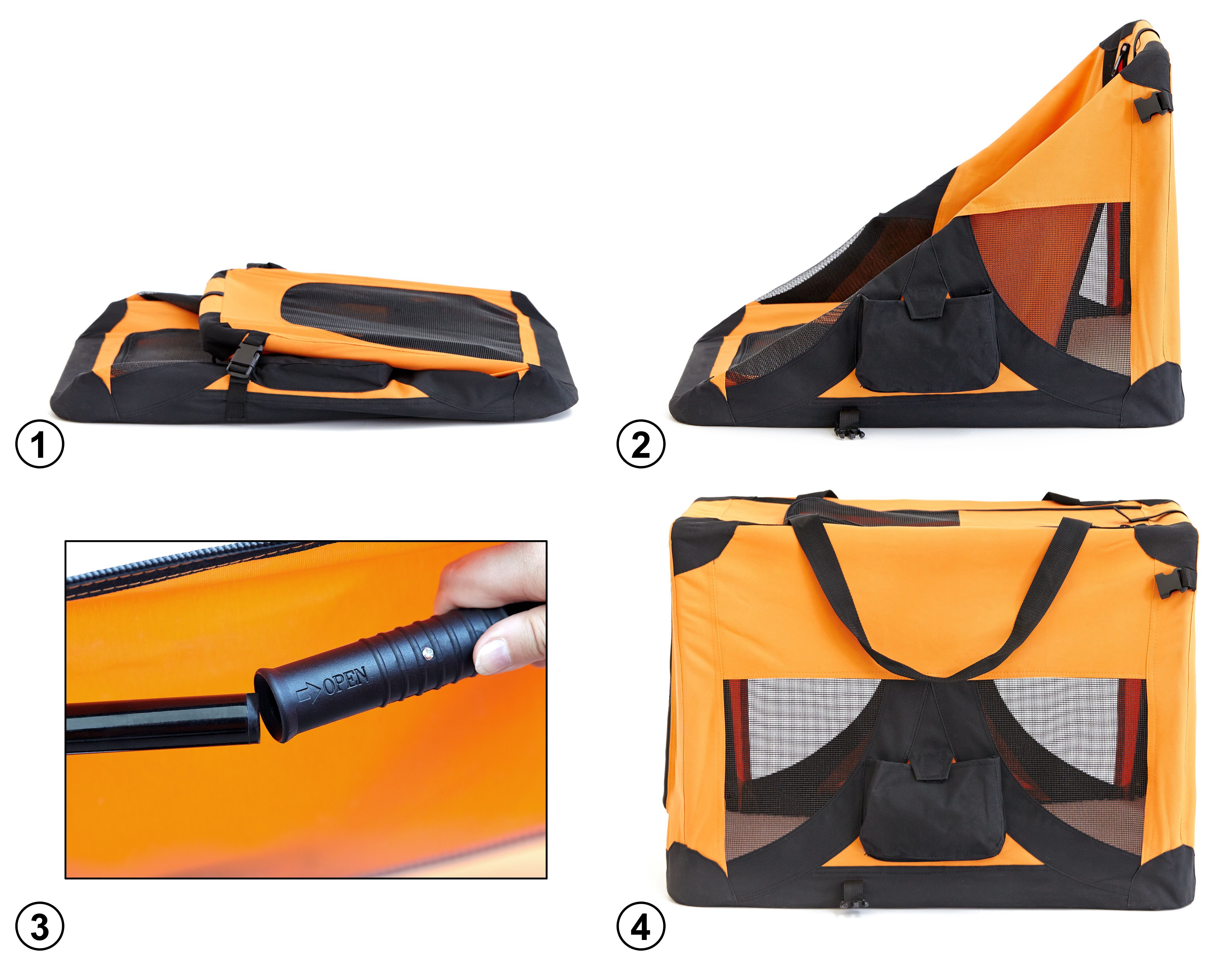 BruKa Tiertransportbox Bello Hundebox Hundetransportbox faltbar Autotransportbox Katzen Hunde