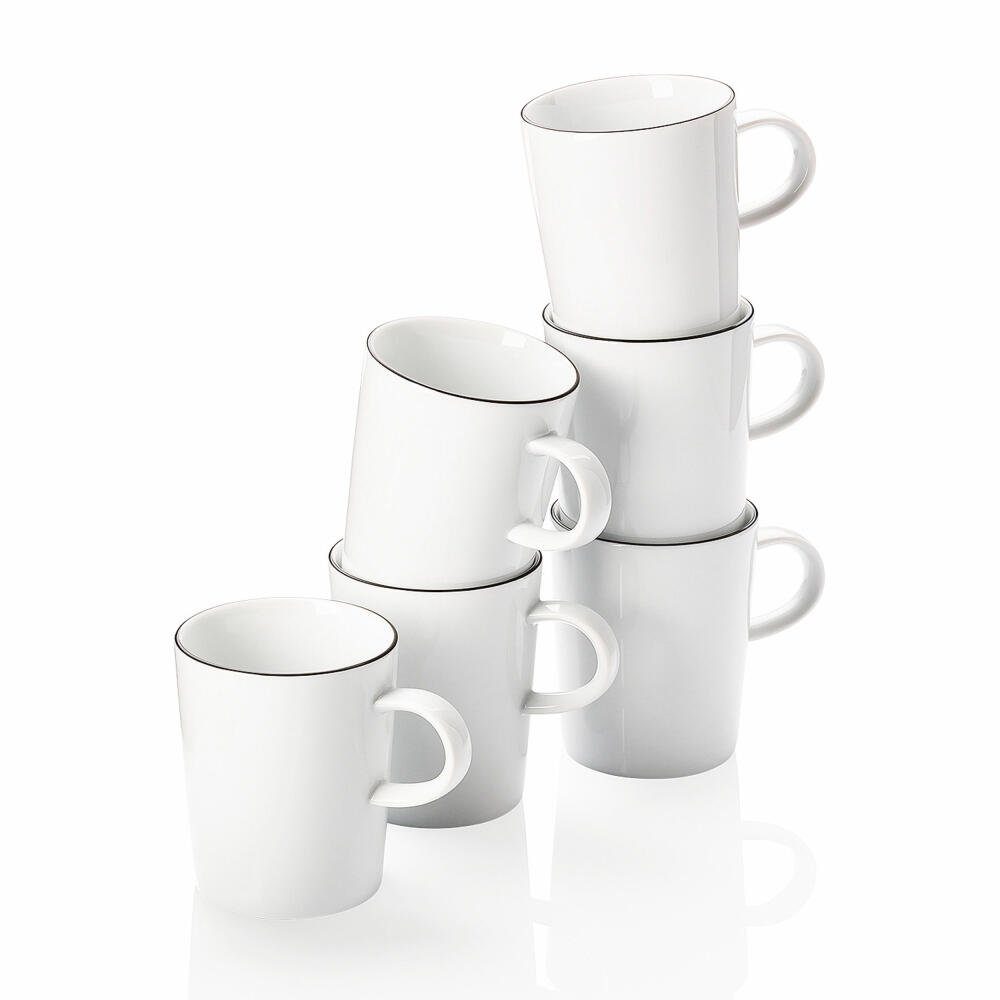 ARZBERG Becher Cucina Becherset Colori Black 6-tlg., 6-tlg., Porzellan