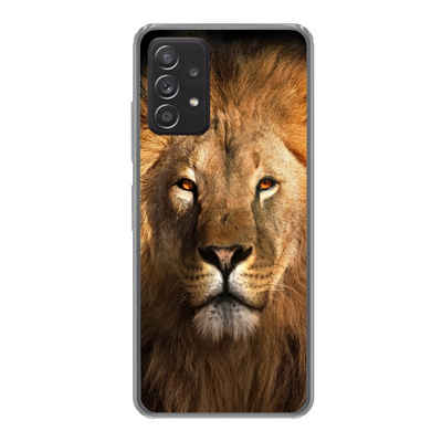 MuchoWow Handyhülle Löwe - Tiere - Schwarz - Hell - Braun - Porträt, Phone Case, Handyhülle Samsung Galaxy A53, Silikon, Schutzhülle