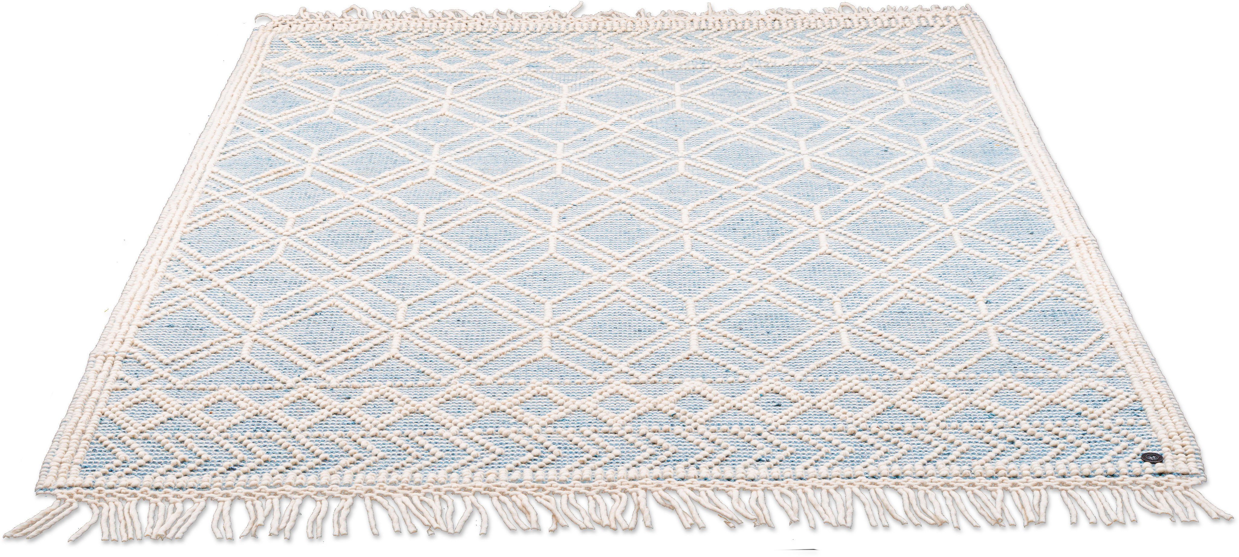 Teppich Colored Scandi Wolle, rechteckig, 10 Macrame, reine mit HOME, mm, TAILOR handgewebt, Fransen, Höhe: Handweb Design TOM Teppich