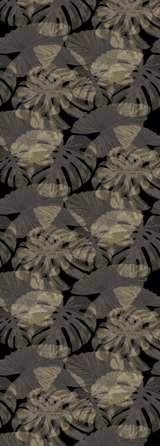 mit Motiv Vinyltapete Blätter 90x250cm glatt, Monstera, Tapete Selbstklebende queence St), botanisch, herbstlichem (1