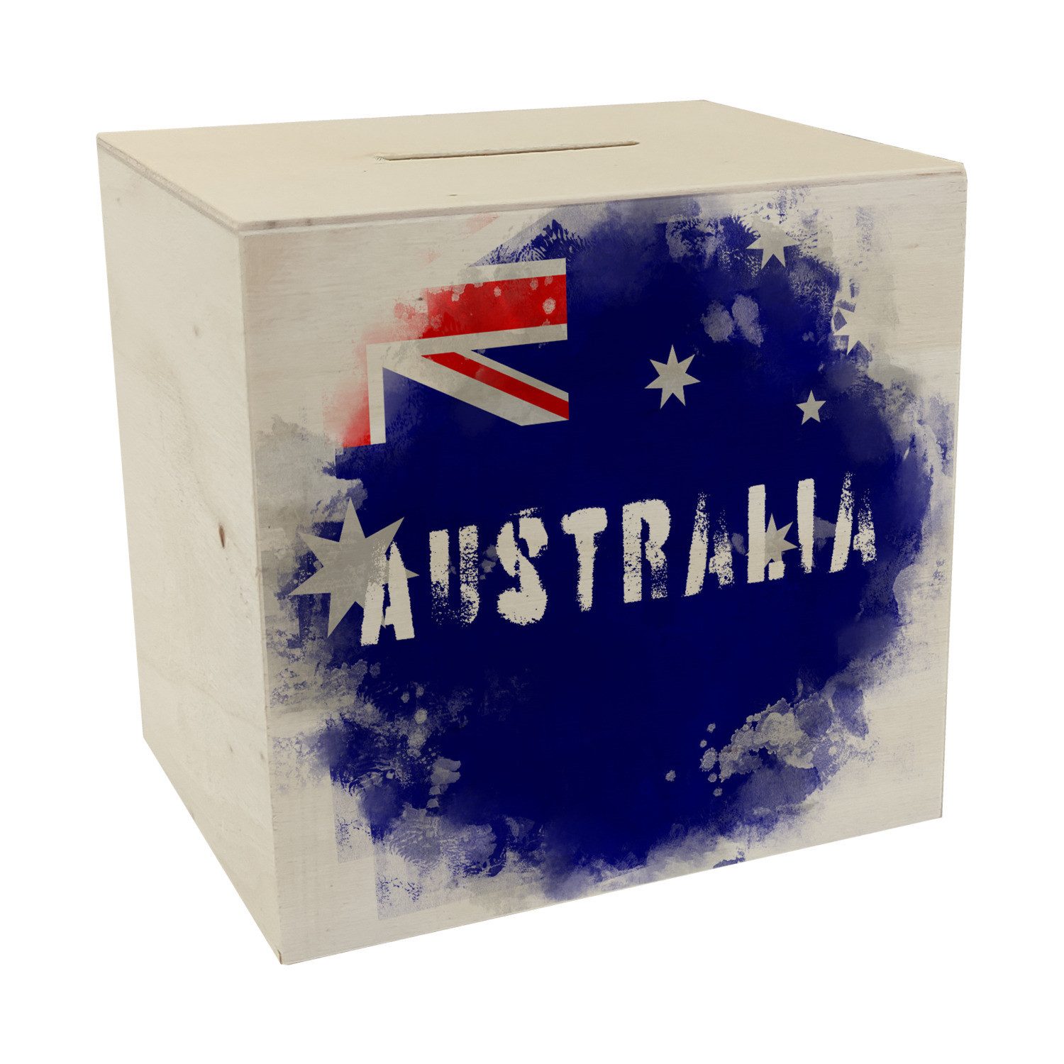 speecheese Spardose Spardose aus Holz mit Australien Flagge im Used Look Sp günstig online kaufen