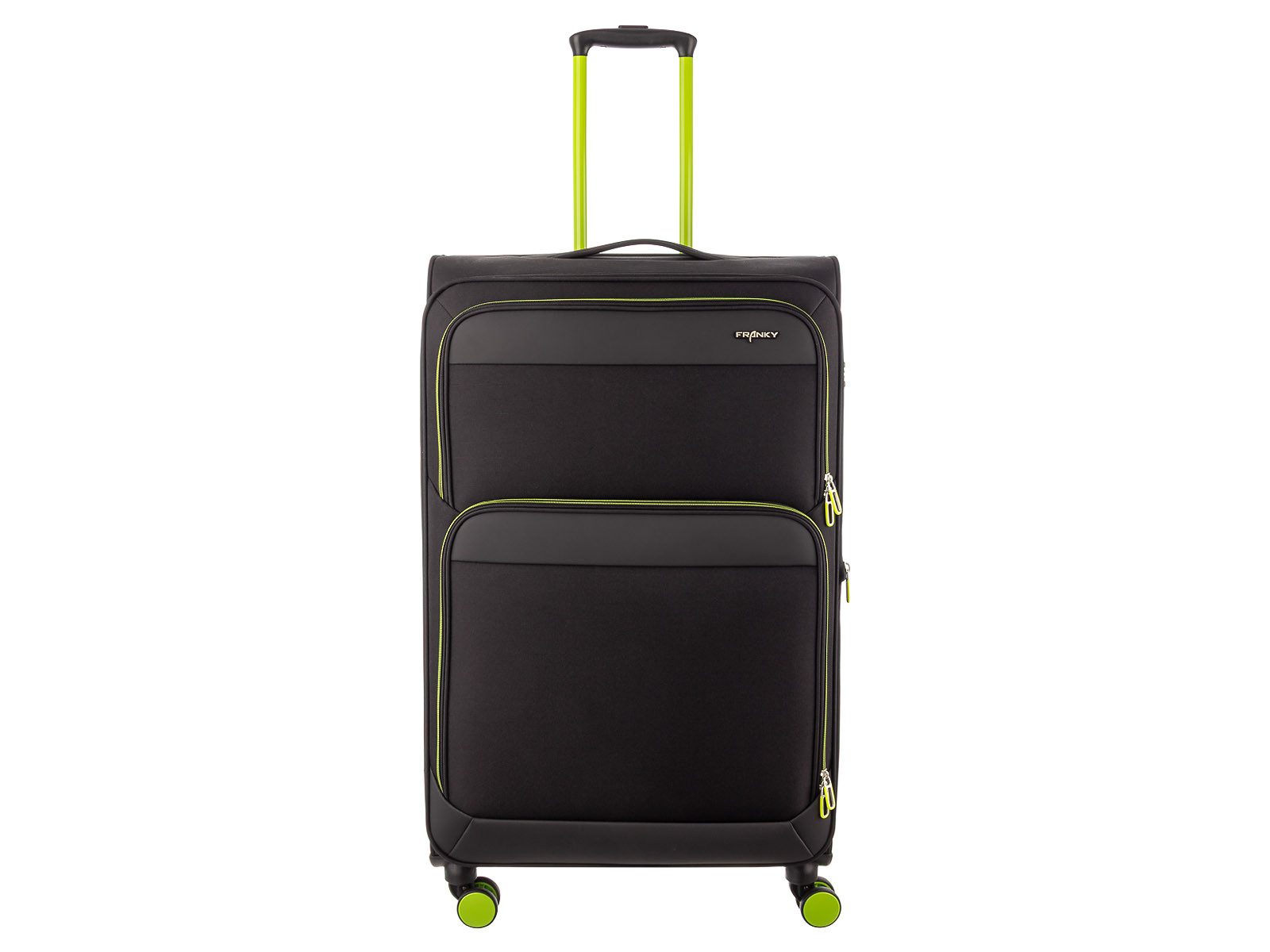 Franky Weichgepäck-Trolley Koffer Gr. L Reisegepäck T27-F Spinner 75er, 4 Doppellenkrollen Rollen, Dehnfalte TSA Schloss