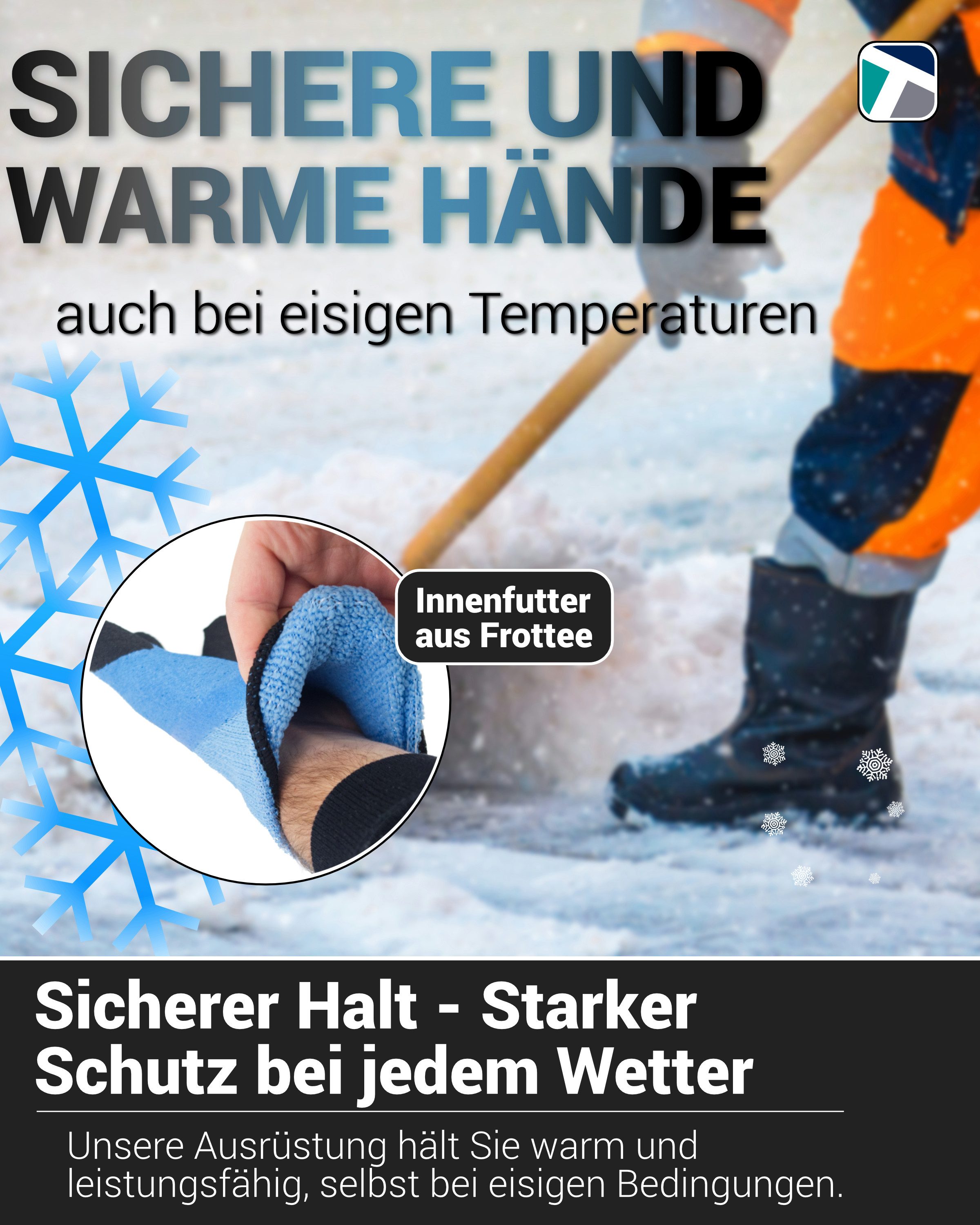 Worklink Winter-Arbeitshandschuhe 12 Paar Winter-Arbeitshandschuhe Super Tech Yeti Größe 10 (12 Paar)
