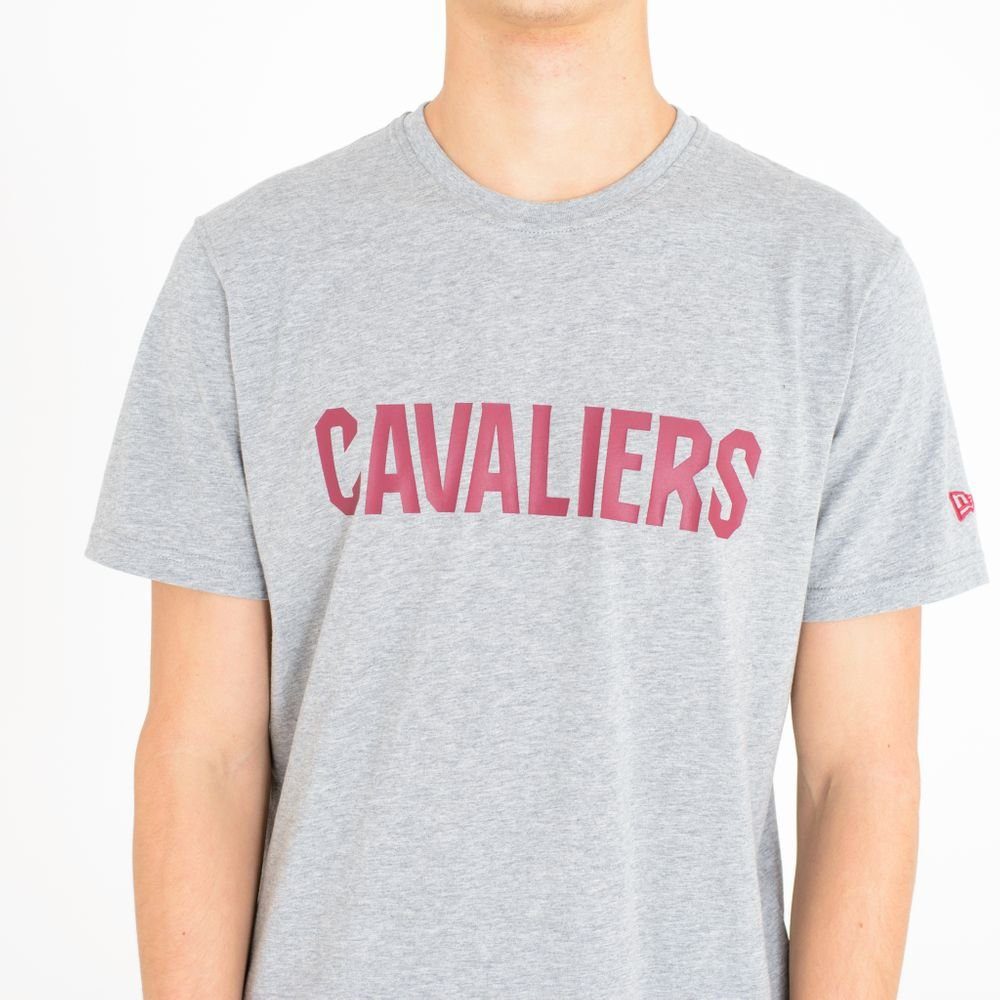 New New Gray CLEVELAND Team T-Shirt Era NBA CAVALIERS Print-Shirt Era