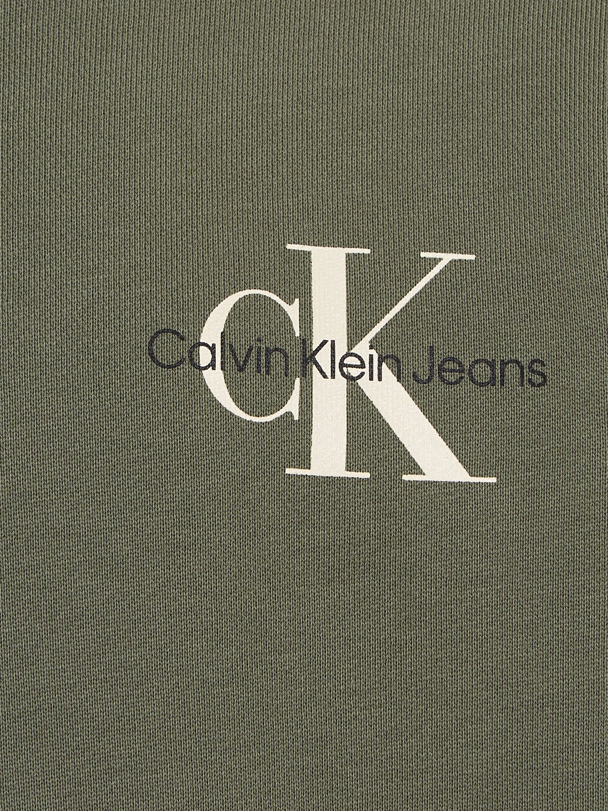 Calvin Klein Jeans Sweatshirt CN Dusty mit SWEATSHIRT MONOGRAM Logodruck Olive