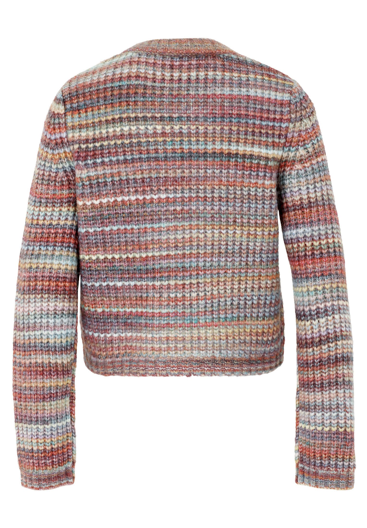 Cartoon Strickjacke Damen mit Rundhalsausschnitt (1-tlg)