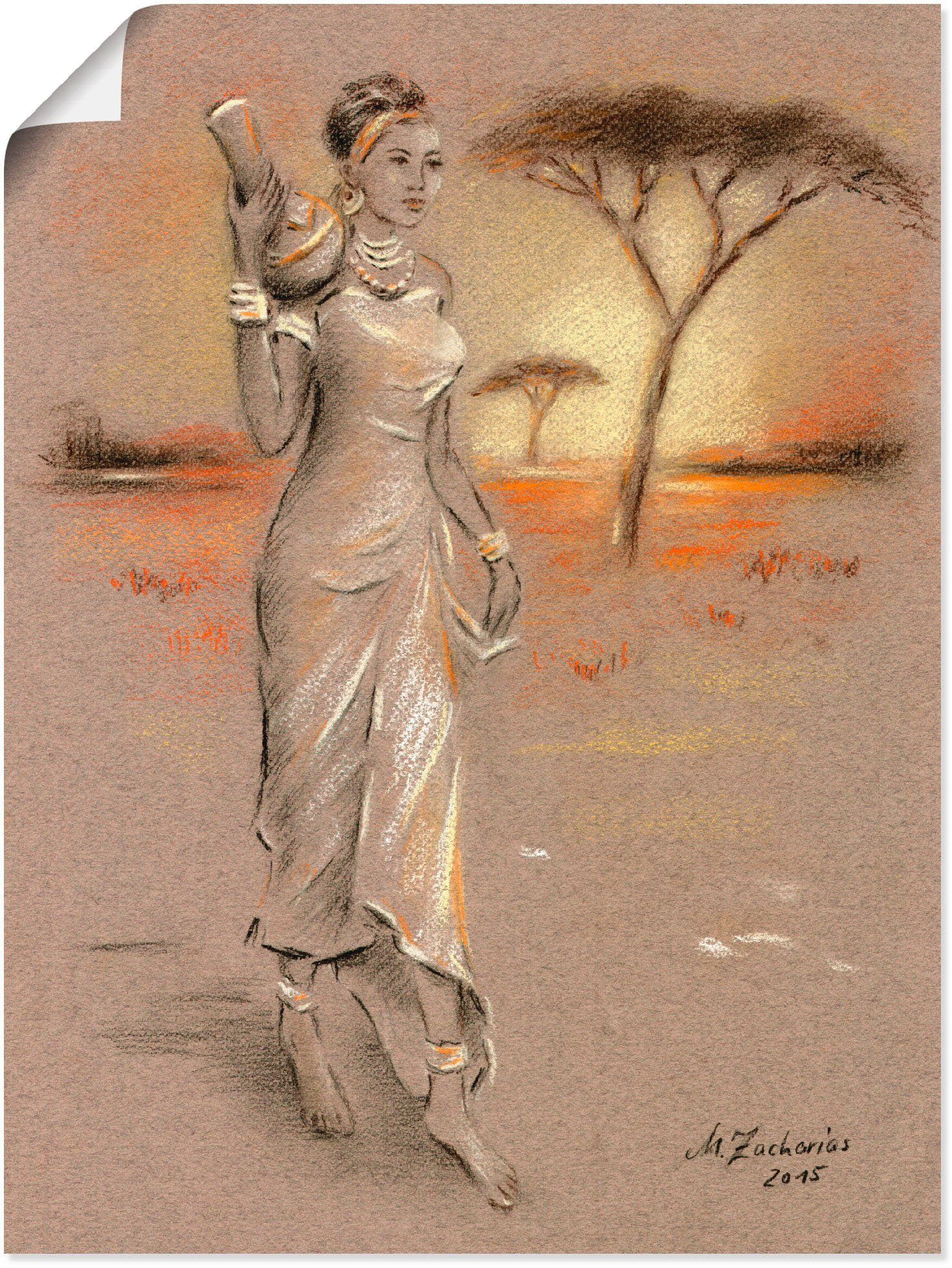 Artland Wandbild Afrikanische Schönheit, Frau Leinwandbild, oder Größen Poster Alubild, versch. als Wandaufkleber St), in (1