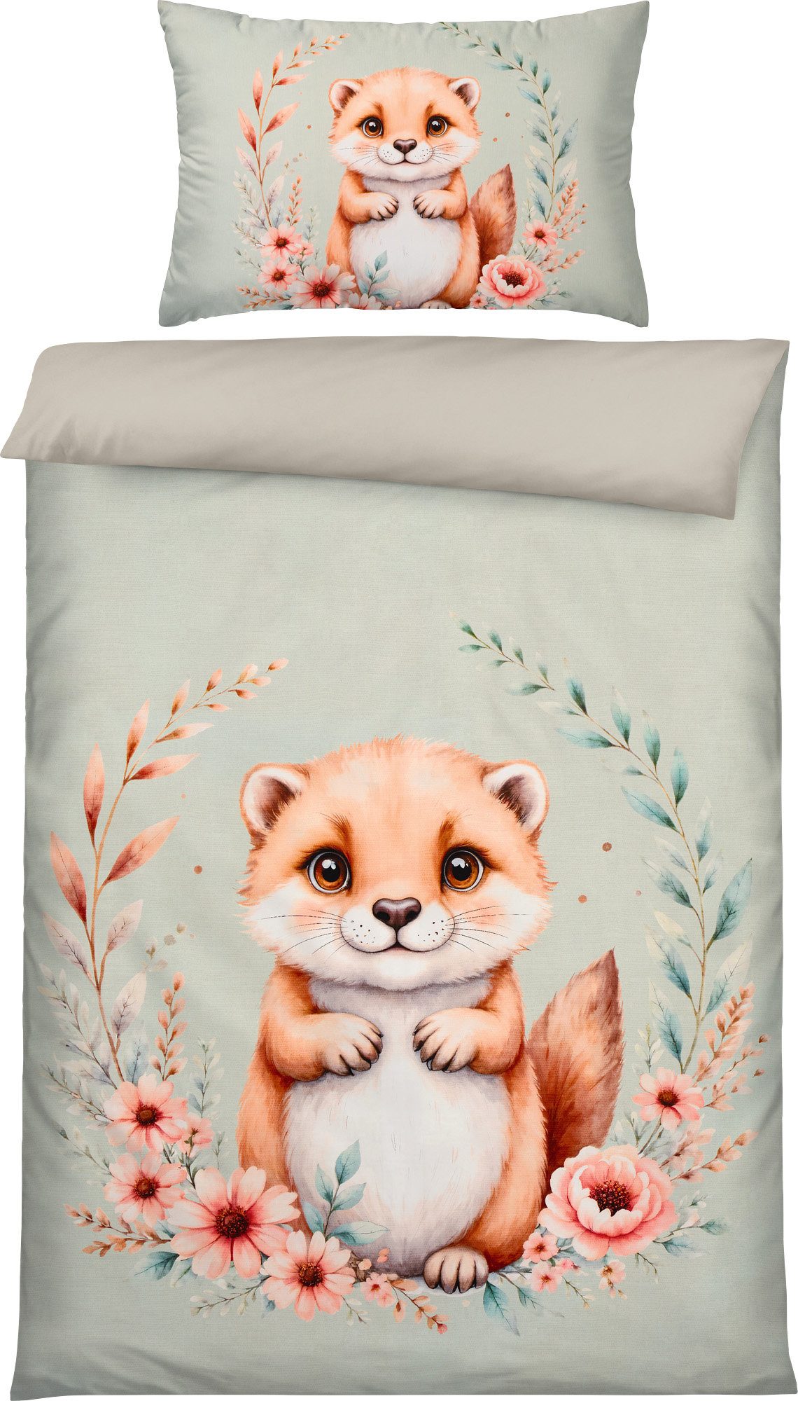 REDBEST Kinderbettwäsche Kinder-Wendebettwäsche, Polyester, Microfaser Tiermotive von REDBEST
