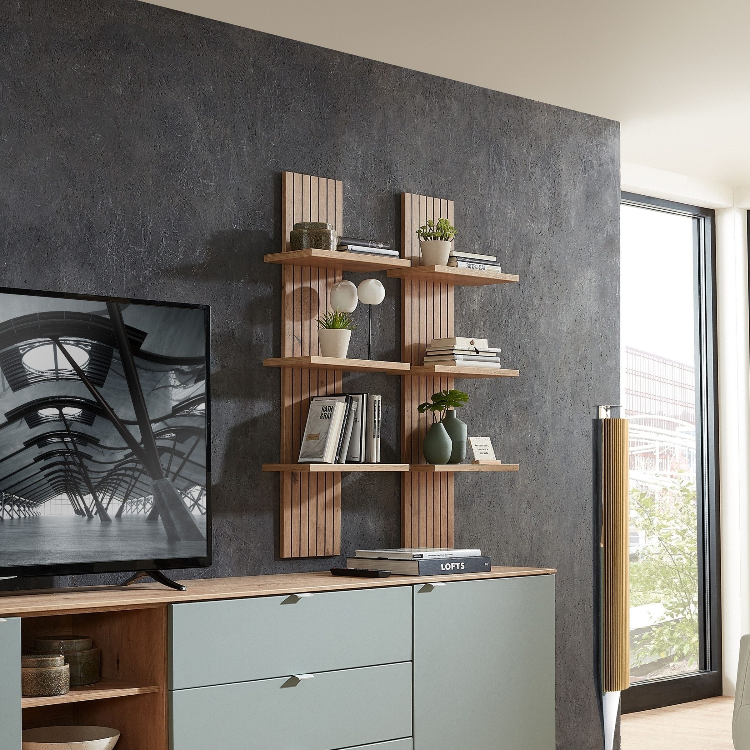 freiraum Wandboard Core, in Artisan Eiche Dekor, MDF, Spannplatte - 38x120x22cm (BxHxT)