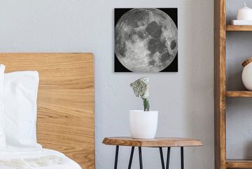 OneMillionCanvasses® Leinwandbild Weltraum - Mond - Nacht, (1 St), Leinwand Bilder für Wohnzimmer Schlafzimmer