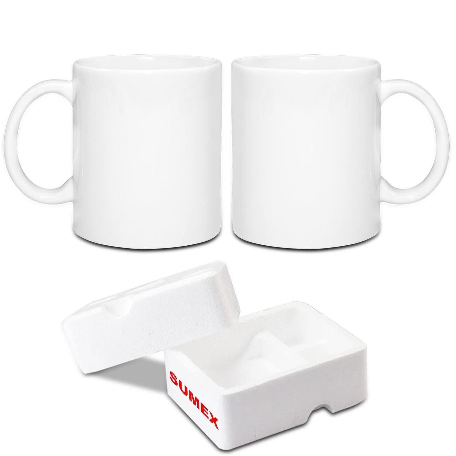 LuxusKollektion Tasse Sublimationstasse 2er Set Weiß Keramik 11oz, Keramik