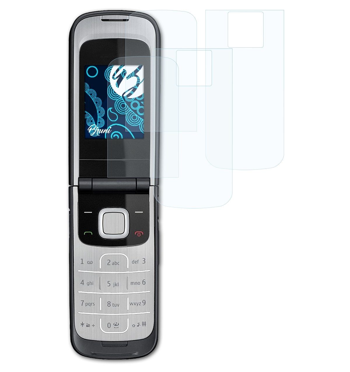 Bruni Schutzfolie Glasklare Displayschutzfolie für Nokia 2720 Fold, (2er Set), praktisch unsichtbar