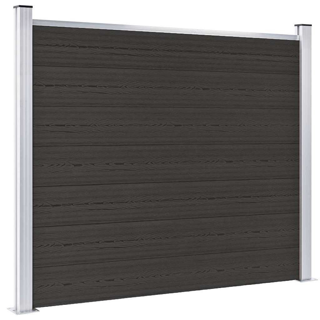 vidaXL Gartenzaun Zaunelement WPC 180x146 cm Schwarz, (1-St)