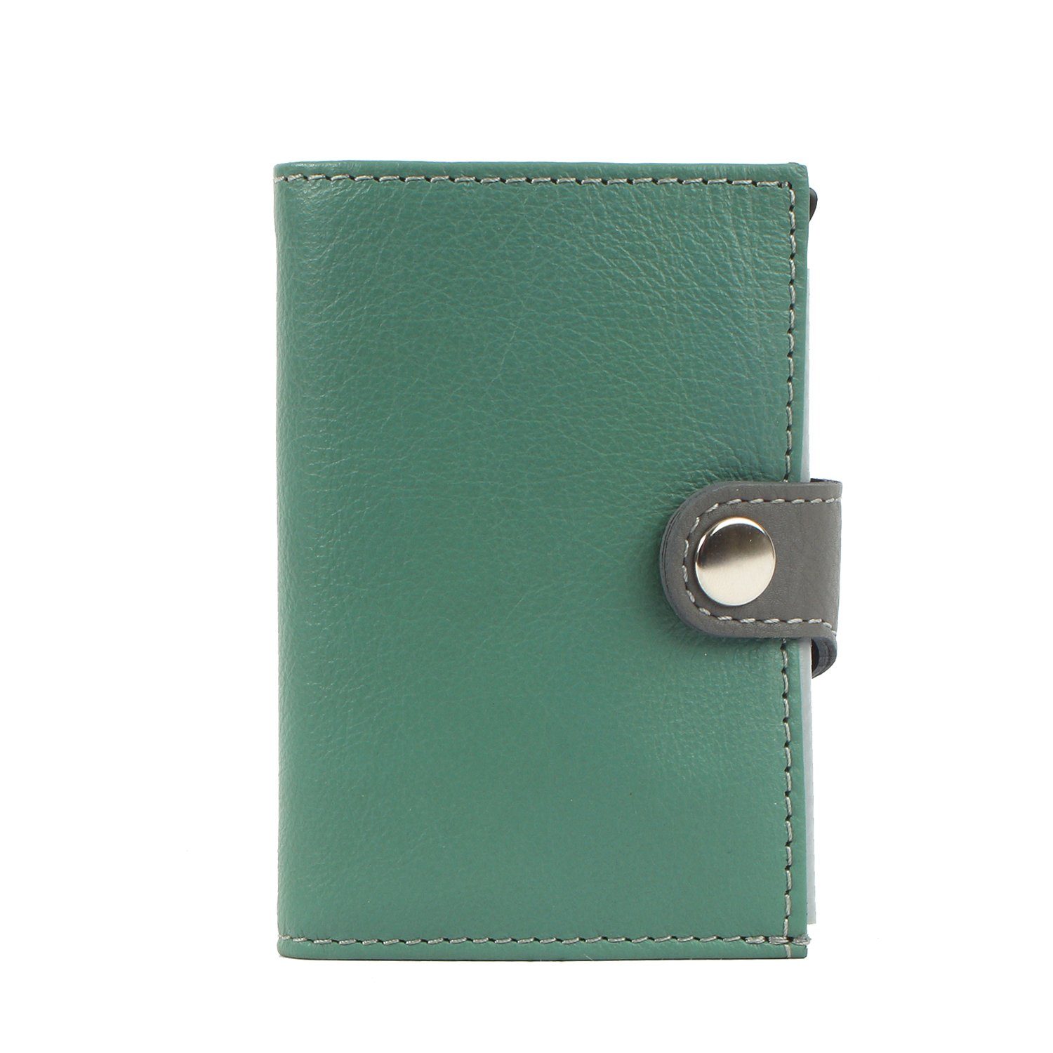 Margelisch Mini Geldbörse noonyu single leather, Kreditkartenbörse aus Upcycling Leder mint