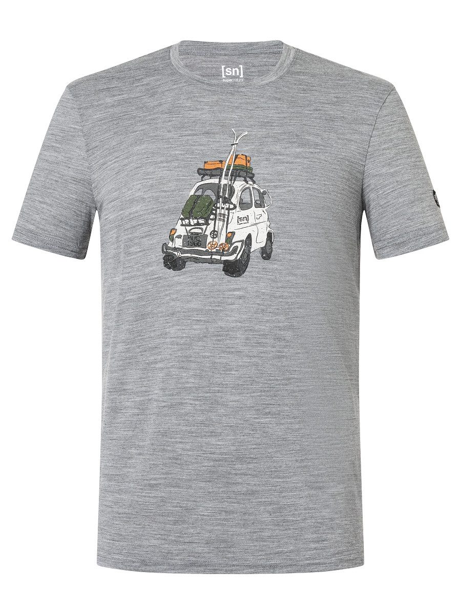 SUPER.NATURAL Funktionsshirt für Herren, Merino M CARSKI TEE mit Winter-Motiv, atmungsaktiv