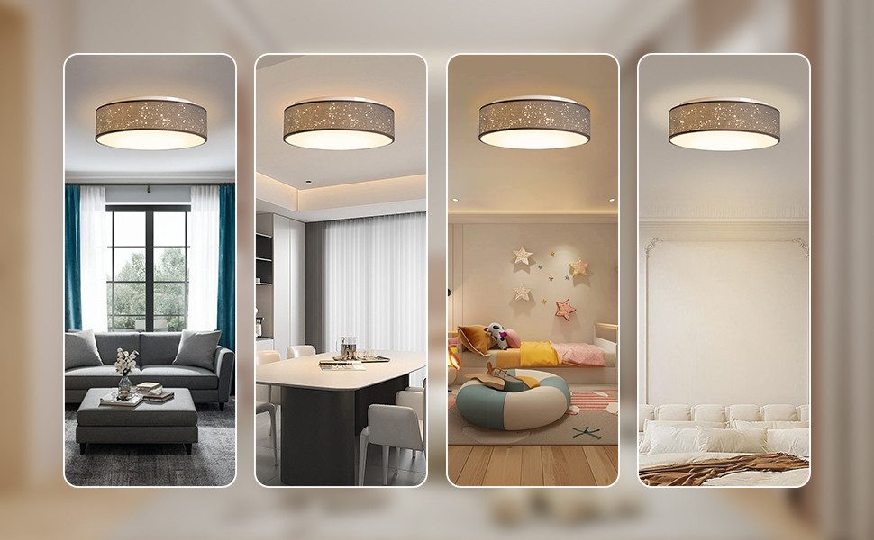 Zedelmaier Lampenschirm Deckenlampe Deckenleuchte mit Stoff-Lampenschirm, W günstig online kaufen