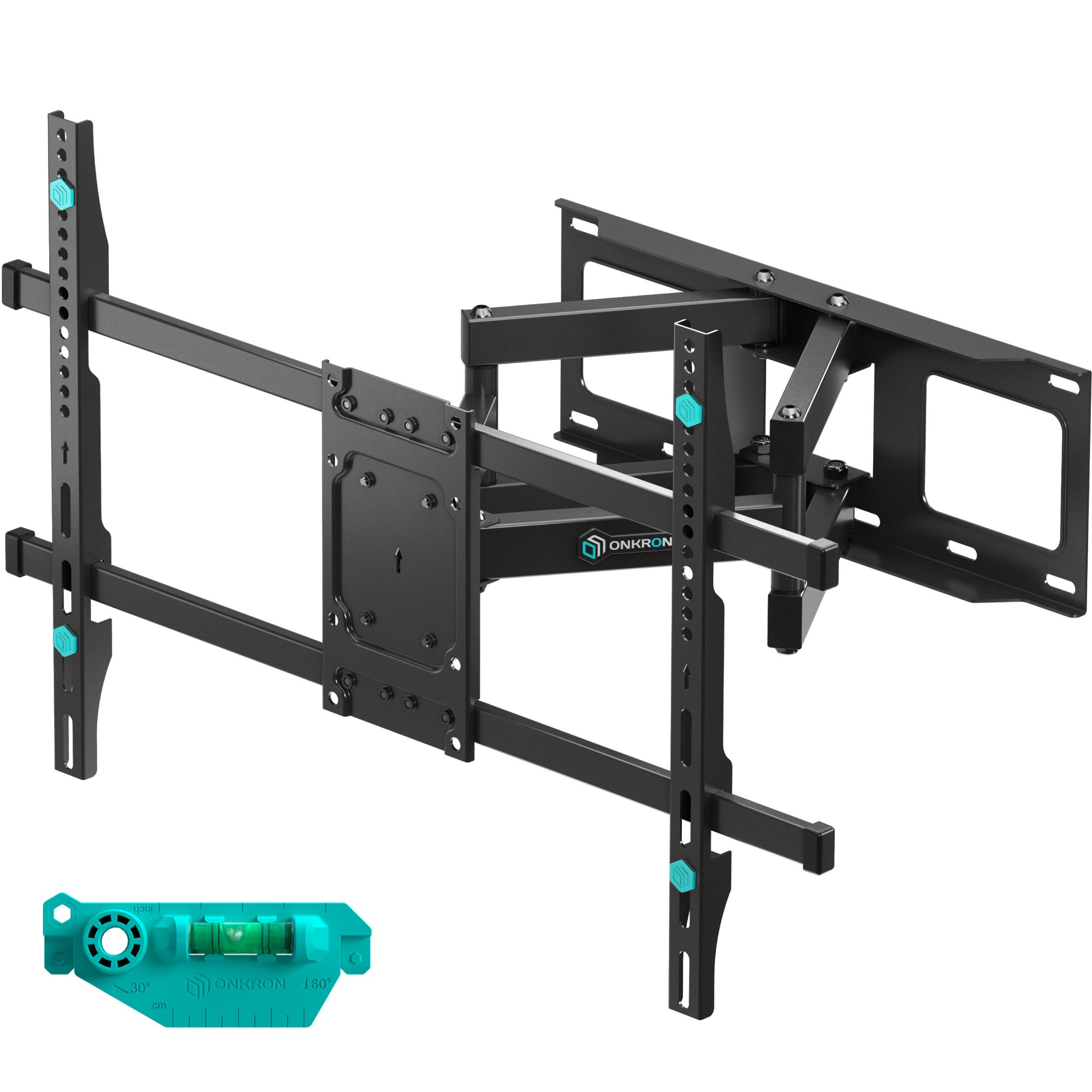 ONKRON TV-Wandhalterung 40-75 Zoll, bis 70 kg, VESA 100x100-600x400, M6L-B, (bis 75,00 Zoll, schwenkbar, neigbar, ausziehbar, Doppelarm, Kabelmanagement)