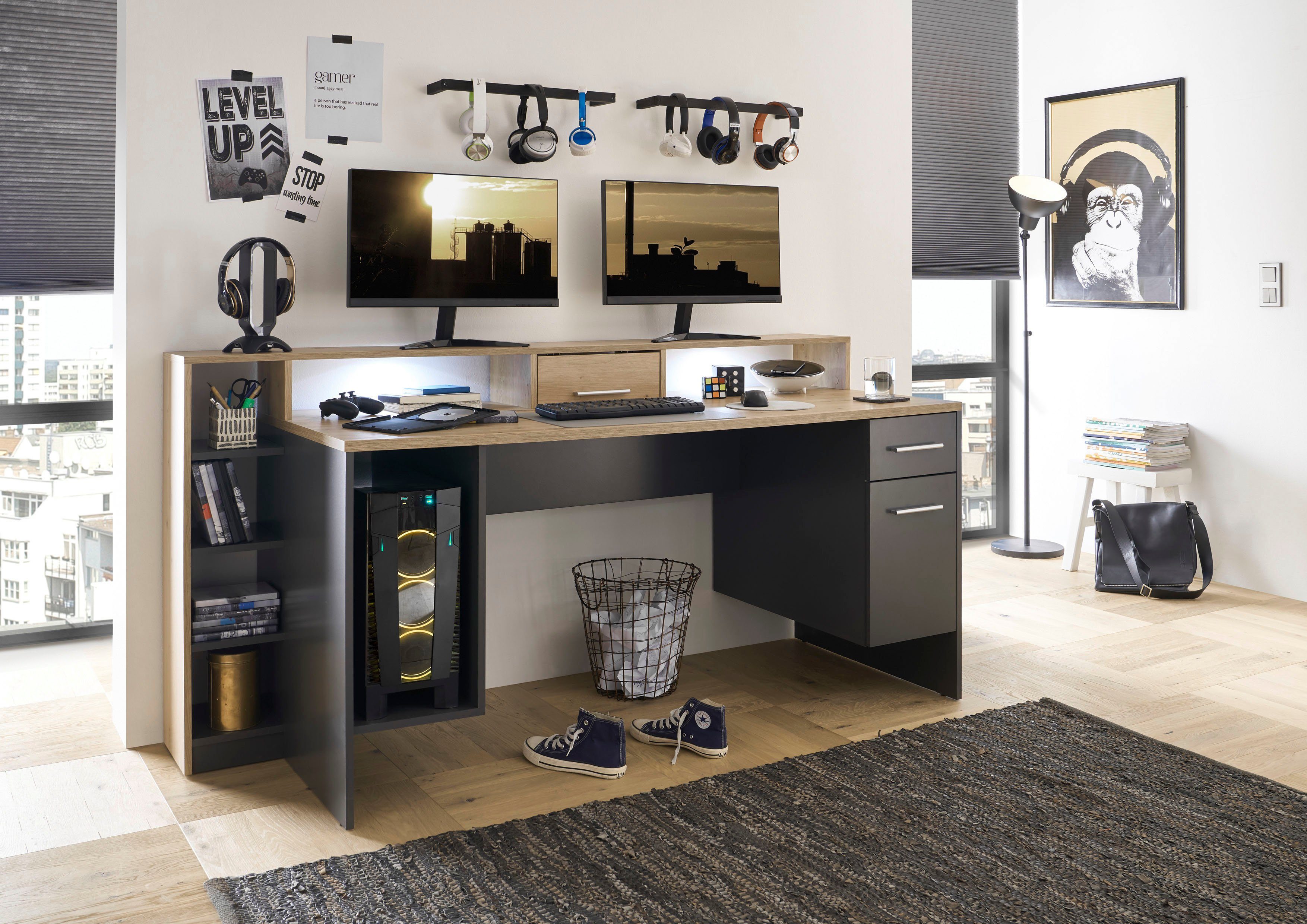 BEGA OFFICE Gamingtisch Highscore 4, Grau günstig online kaufen