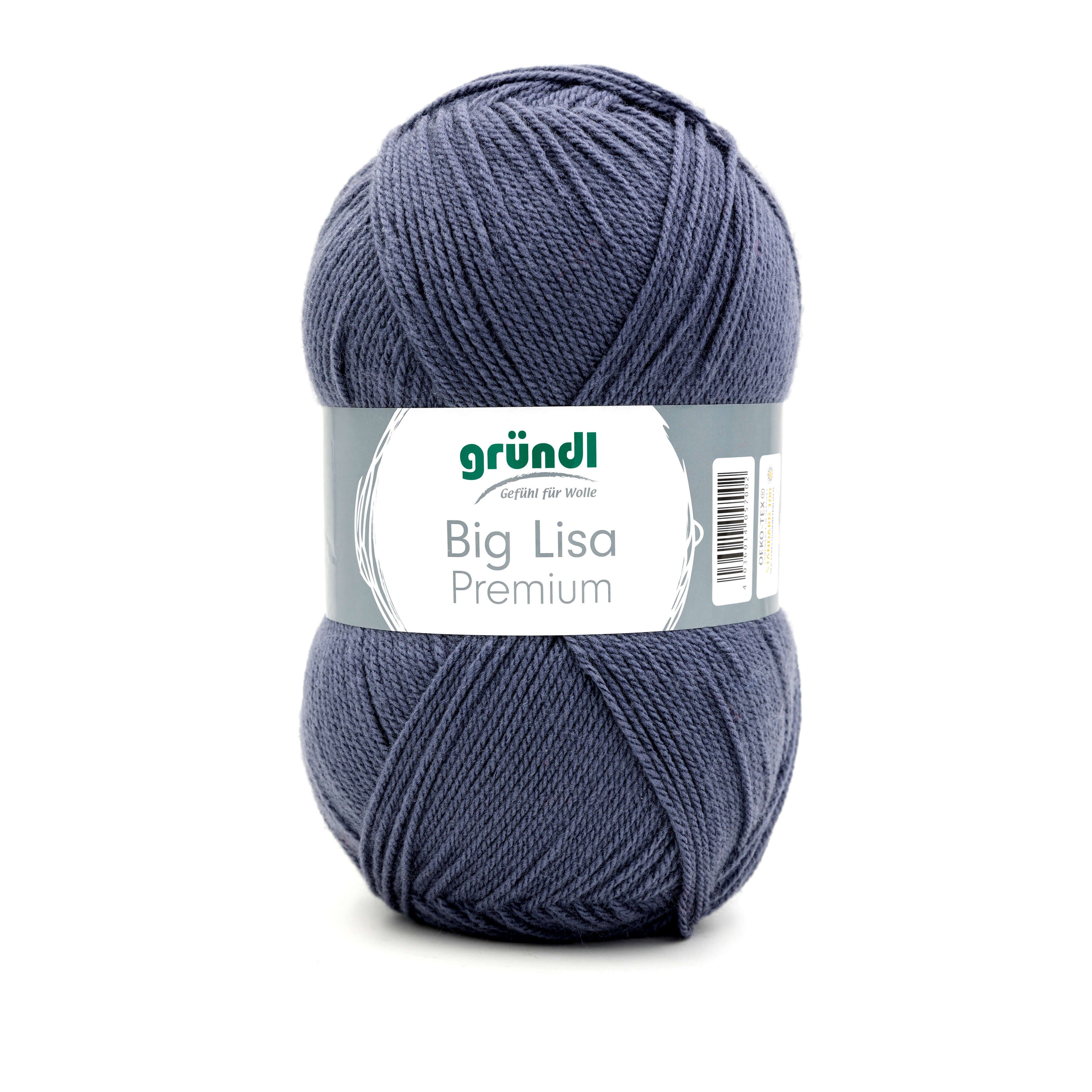 Gründl Big Lisa Premium Häkelwolle, Strickgarn, 250g Häkelwolle, 665,00 m (Wolle zum Stricken und Häkeln, Strickgarn, Handstrickgarn, Strickwolle), Großknäuel