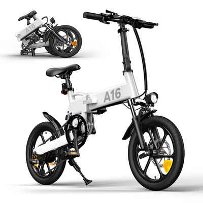 ADO E-Bike »A16 16" & 1.95" Zoll Faltbares Elektrofahrrad«, Kettenschaltung, 250,00 W