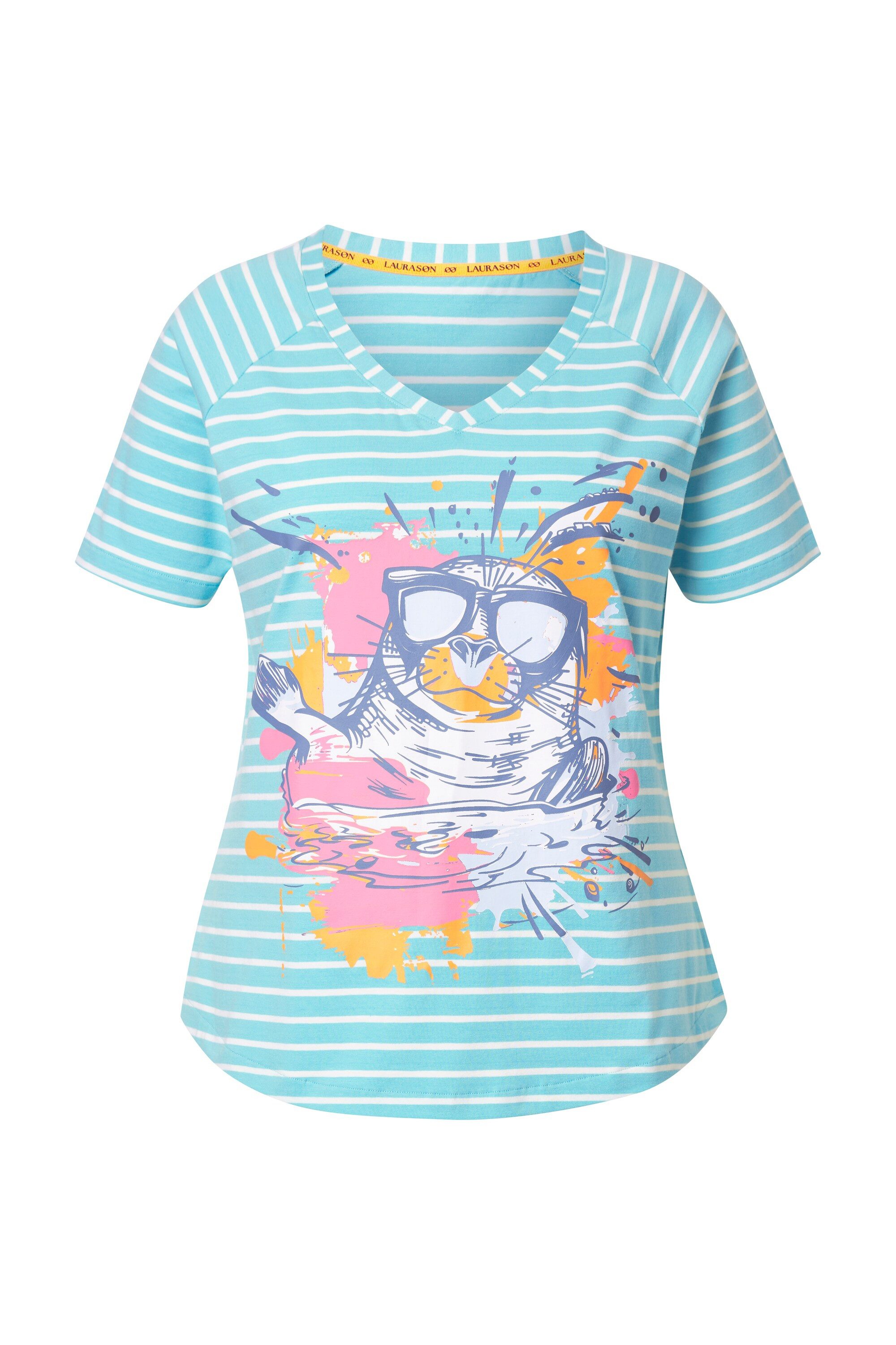 Laurasøn T-Shirt T-Shirt Ringel V-Ausschnitt 1/2 günstig online kaufen