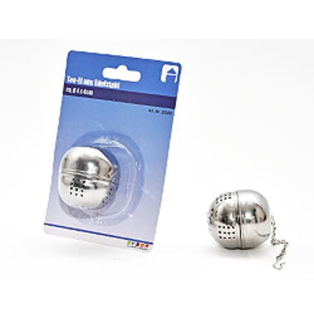 HundB Teesieb Tee-Ei Edelstahl 40mm, Teefilter Gewürzkugel Silber 1 Stück