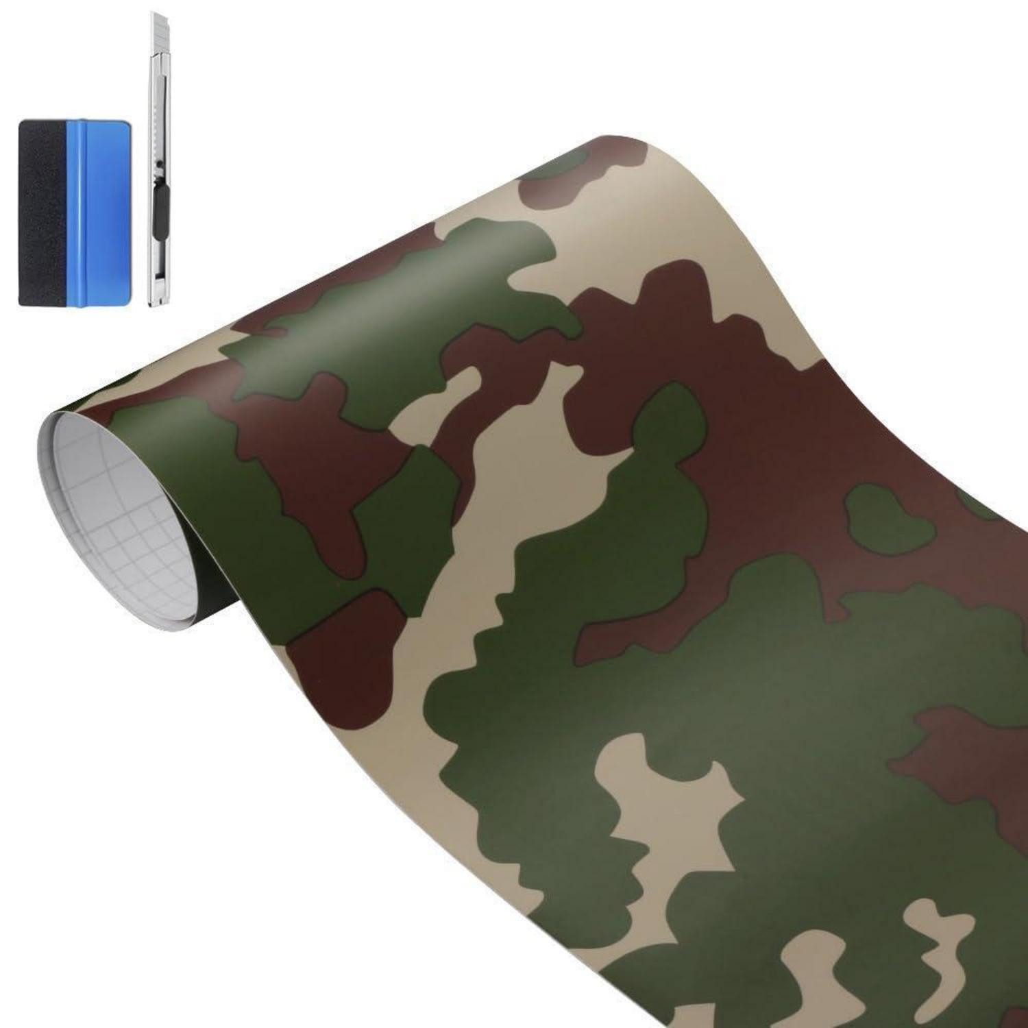 LuxusKollektion Lackschutzfolie Vinylfolie Camouflage Auto Motorrad Laptop Rot Grün 30cm x 150cm Grün