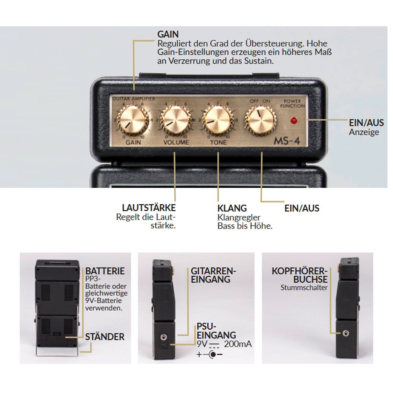 Marshall Marshall MS4 Micro Amp Stack Gitarren-Verstärker Verstärker (für E-Gitarre)