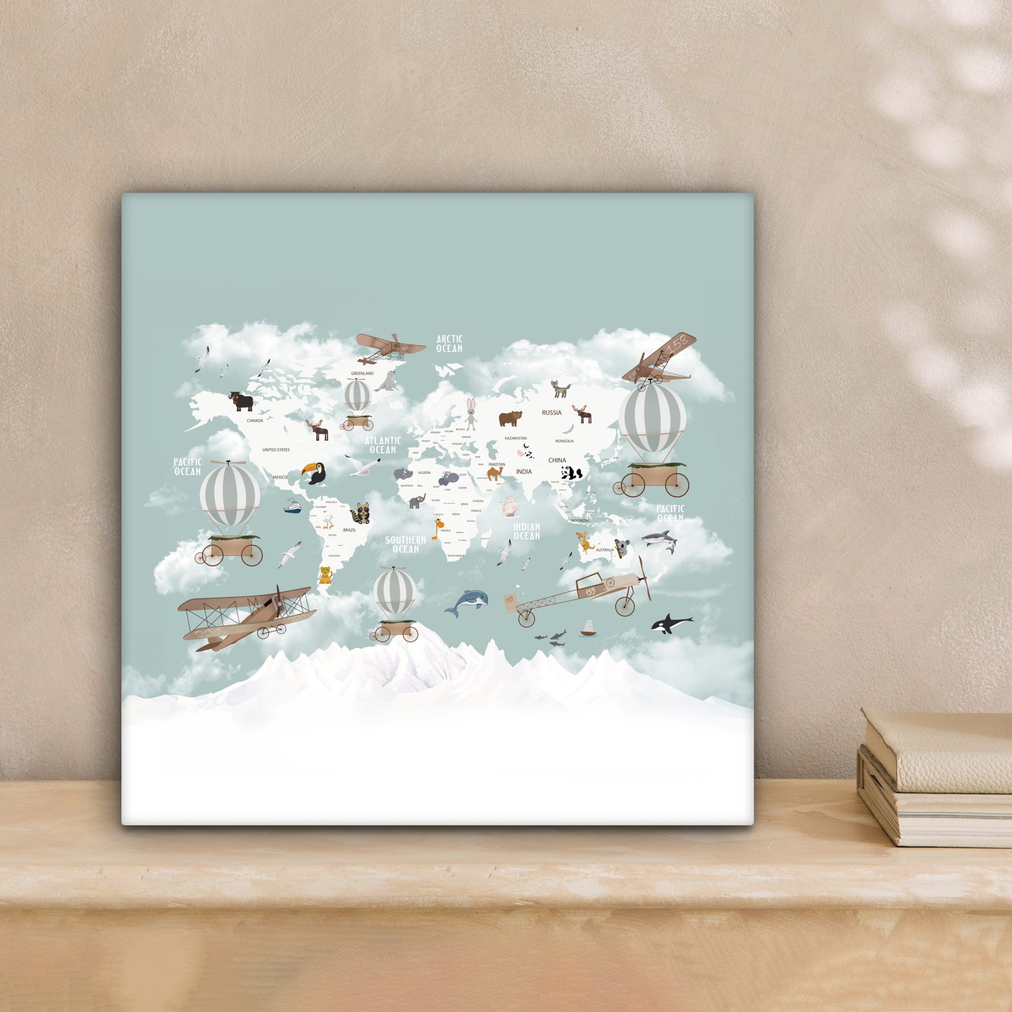 OneMillionCanvasses® Leinwandbild Weltkarte - Kind - günstig online kaufen