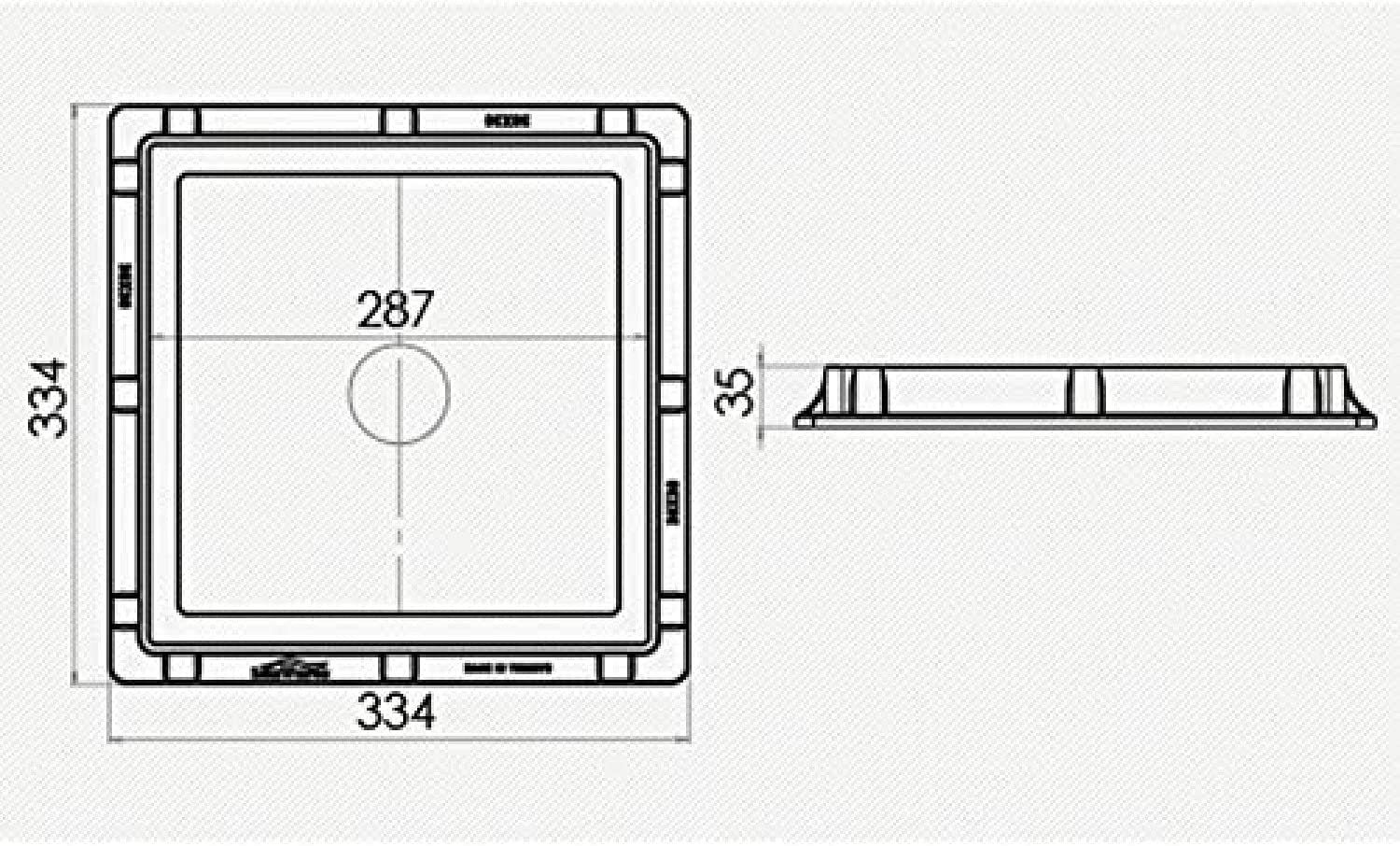 Uzman Erdschacht Schachtabdeckung (30 x 30cm) Schachtdeckel Kanaldeckel Garten Boden, 1-St.