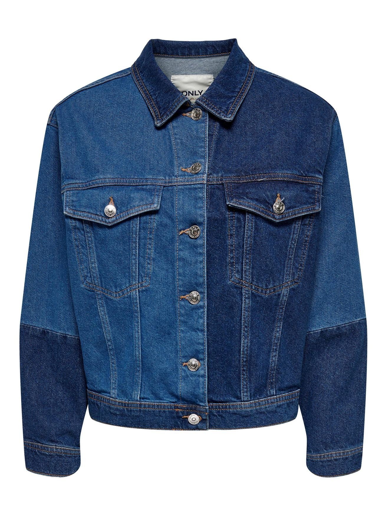 Langarm Colour 4882 ONLY in Vintage Jeansjacke ONLKIM Blau Übergang Denim Basic Block Jeansjacke