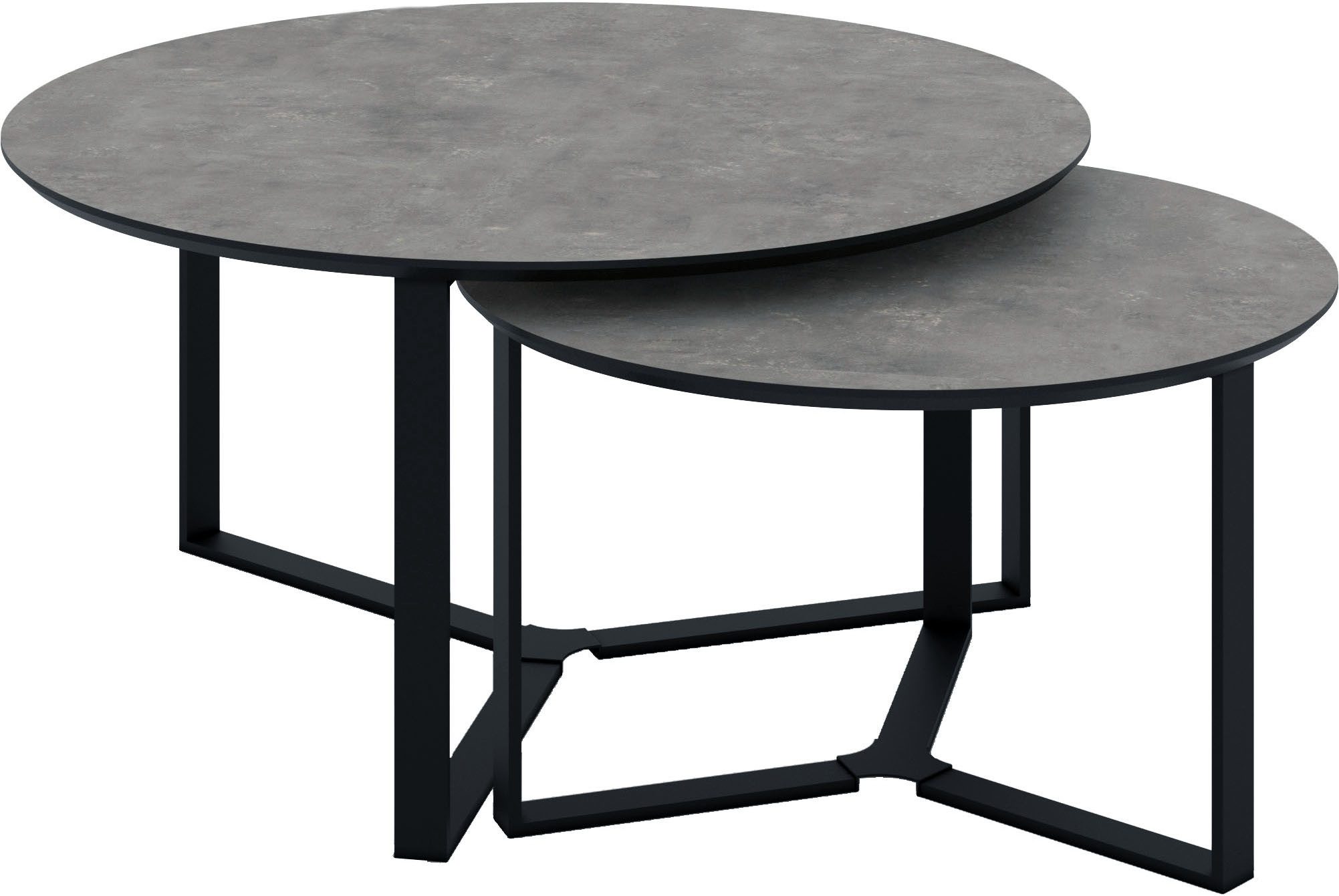 HELA Couchtisch MASSA (Set, 2-St), 2er Set, Gestell rechteckig, Melamin mit Schweizer Kante