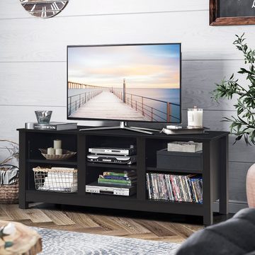 COSTWAY TV-Schrank im Wohnzimmer, mit 6 Fächern, 135 x 39,5 x 54 cm