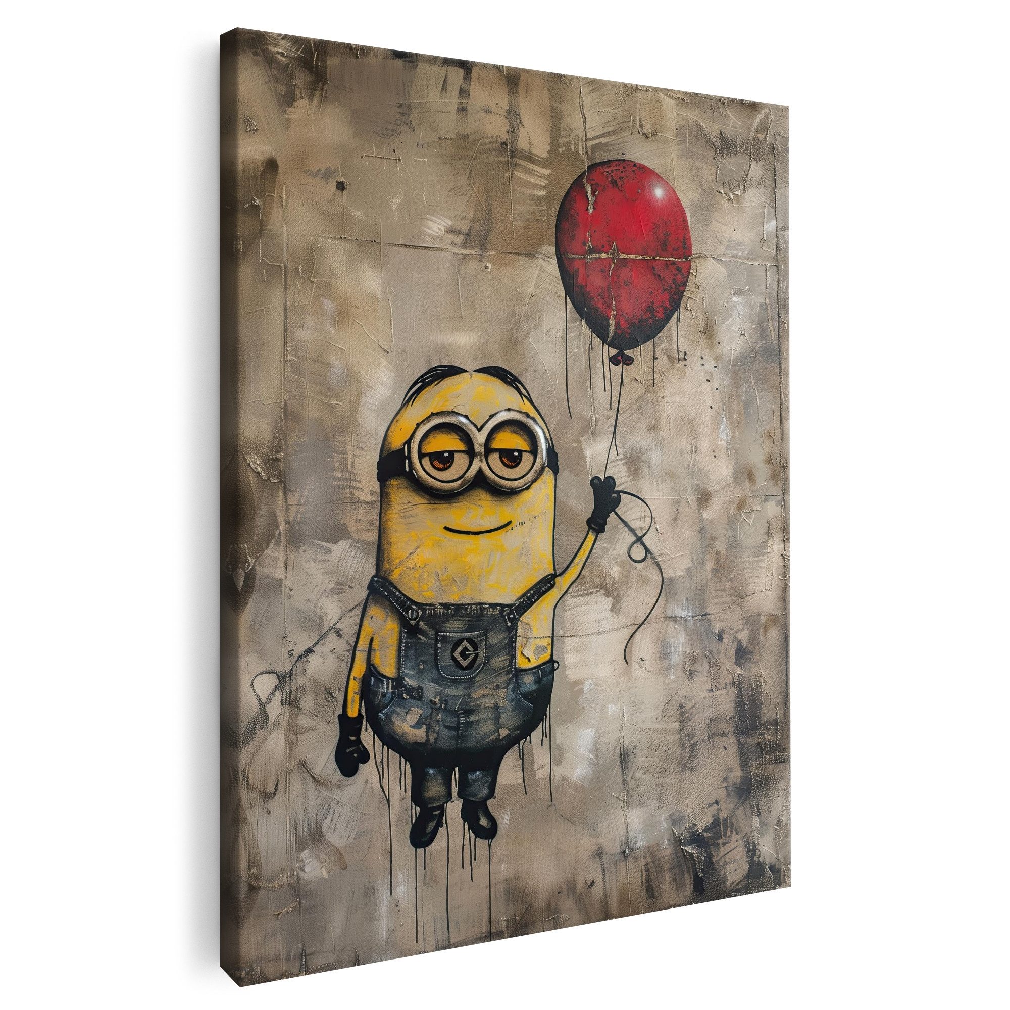 Artmazing Leinwandbild Banksy Minion, Banksy Minion, gesp. auf FSC Echtholz-Keilrahmen, in versch. Größen