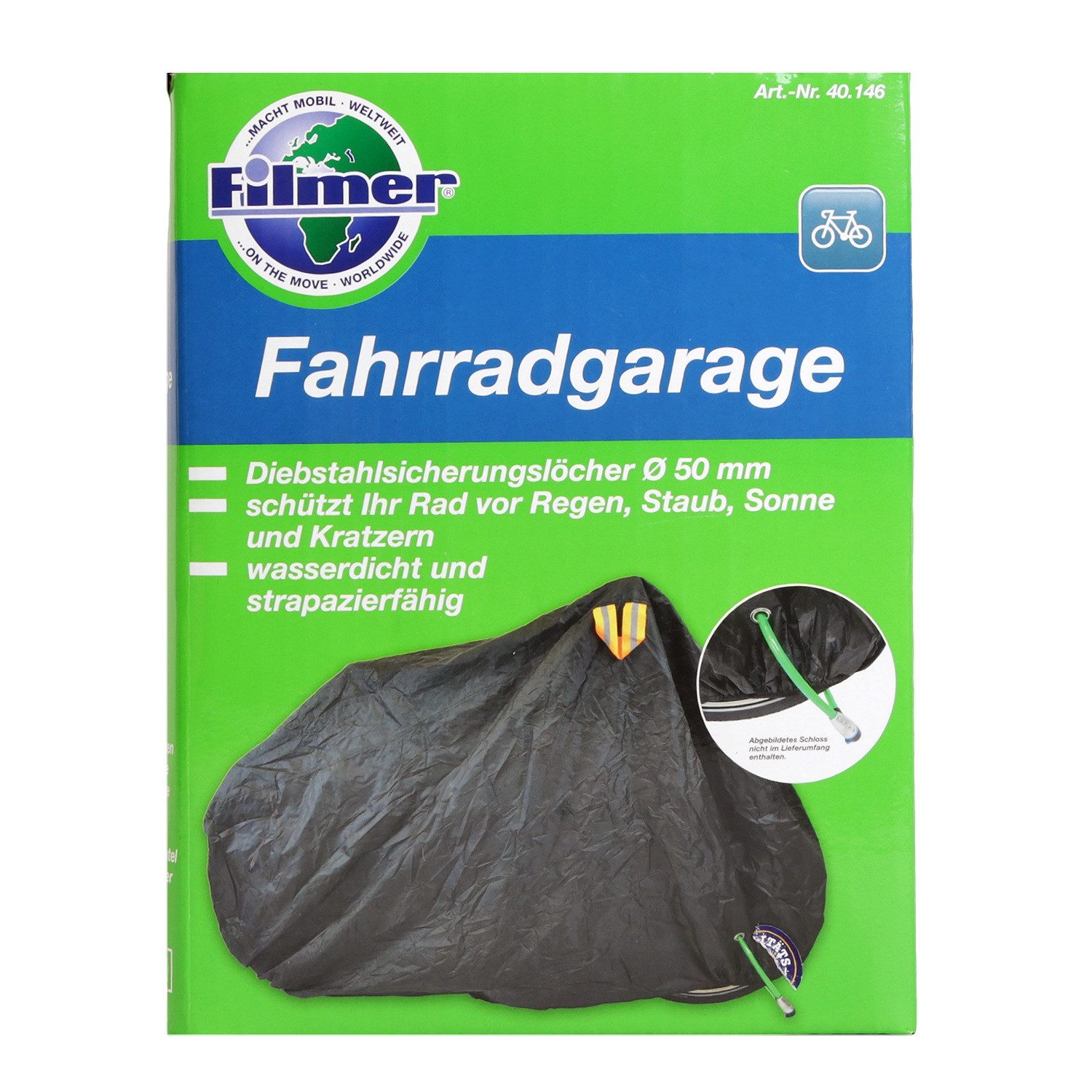 Diedrich Filmer GmbH Fahrradschutzhülle Premium Fahrradgarage Abdeckplane Bike Haube (Set), Fahrrad Schutz-Hülle Wasserdicht Wetterfest auch für E-Bike EBike