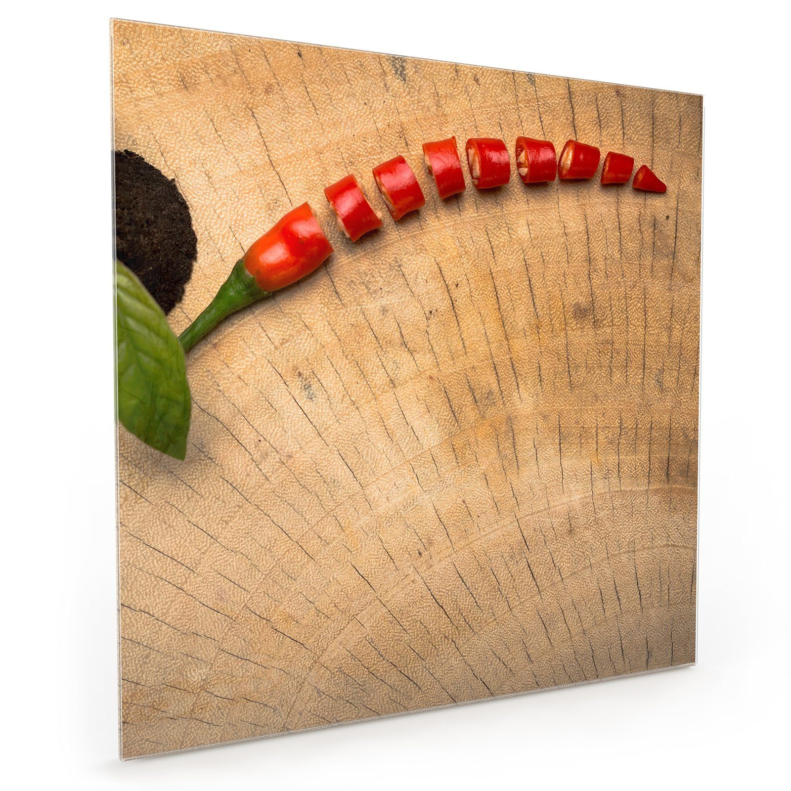 Gehackte Primedeco mit Glas Spritzschutz Motiv Chilischote Küchenrückwand Küchenrückwand