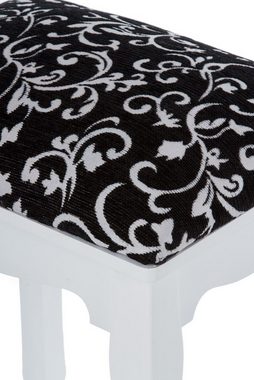 elbmöbel Sitzhocker Hocker Schemel weiß schwarz aus Holz, Sitzhocker: 38x45x28 cm polster floral Schwarz