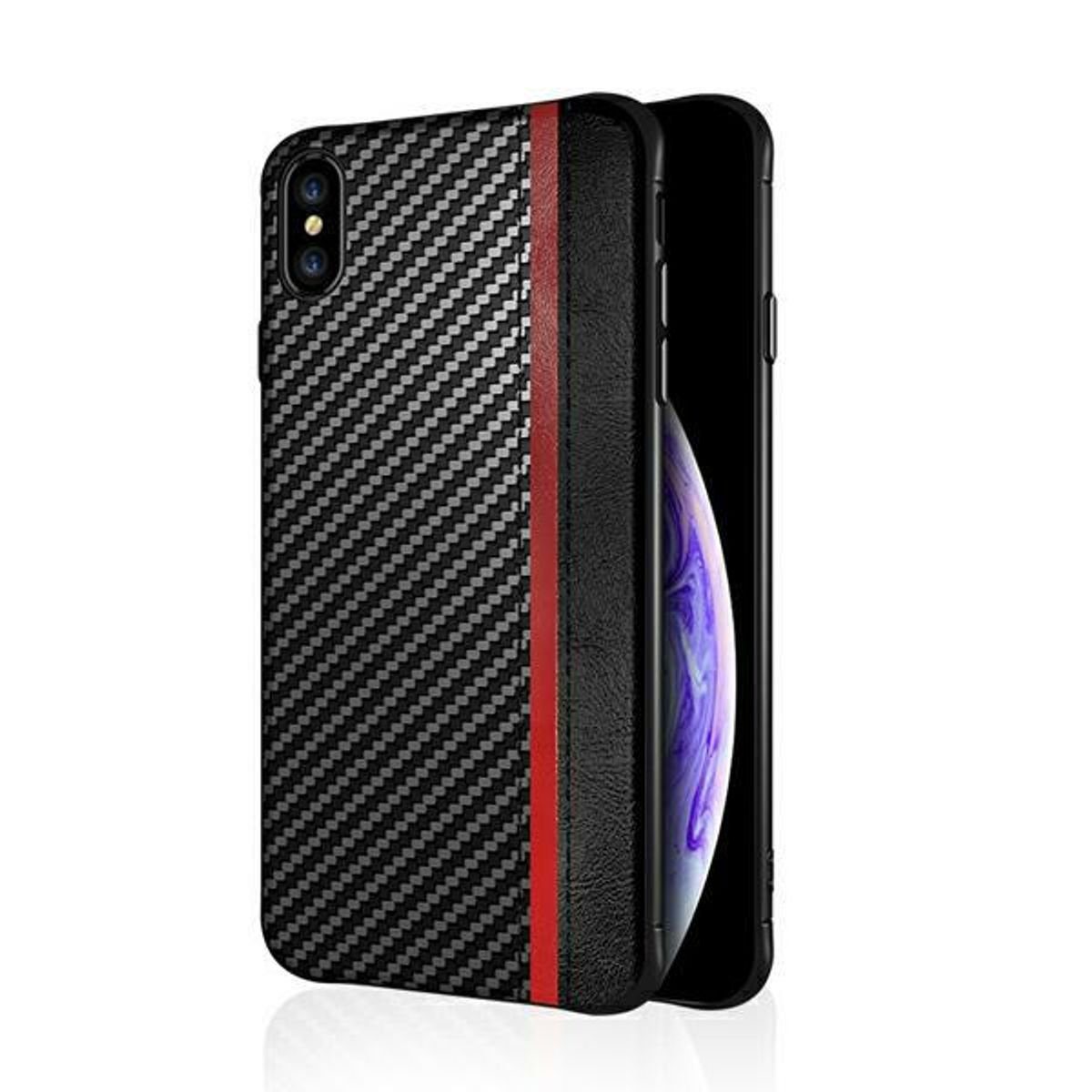 König Design Handyhülle Xiaomi Mi 10T, Xiaomi Mi 10T Handyhülle Carbon Backcover Schwarz