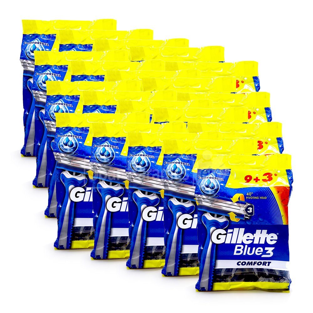 Gillette Rasierklingen Gillette Blue 3 Comfort Einwegrasierer, 12er Pack x 20