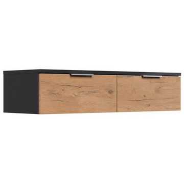 Lomadox Garderoben-Set SOLINA-02, (Spar-Set, 4-St), Oak -L 4-teilig Paneel 2 Konsolen Softclose Spiegel 207,4x188x36,1cm