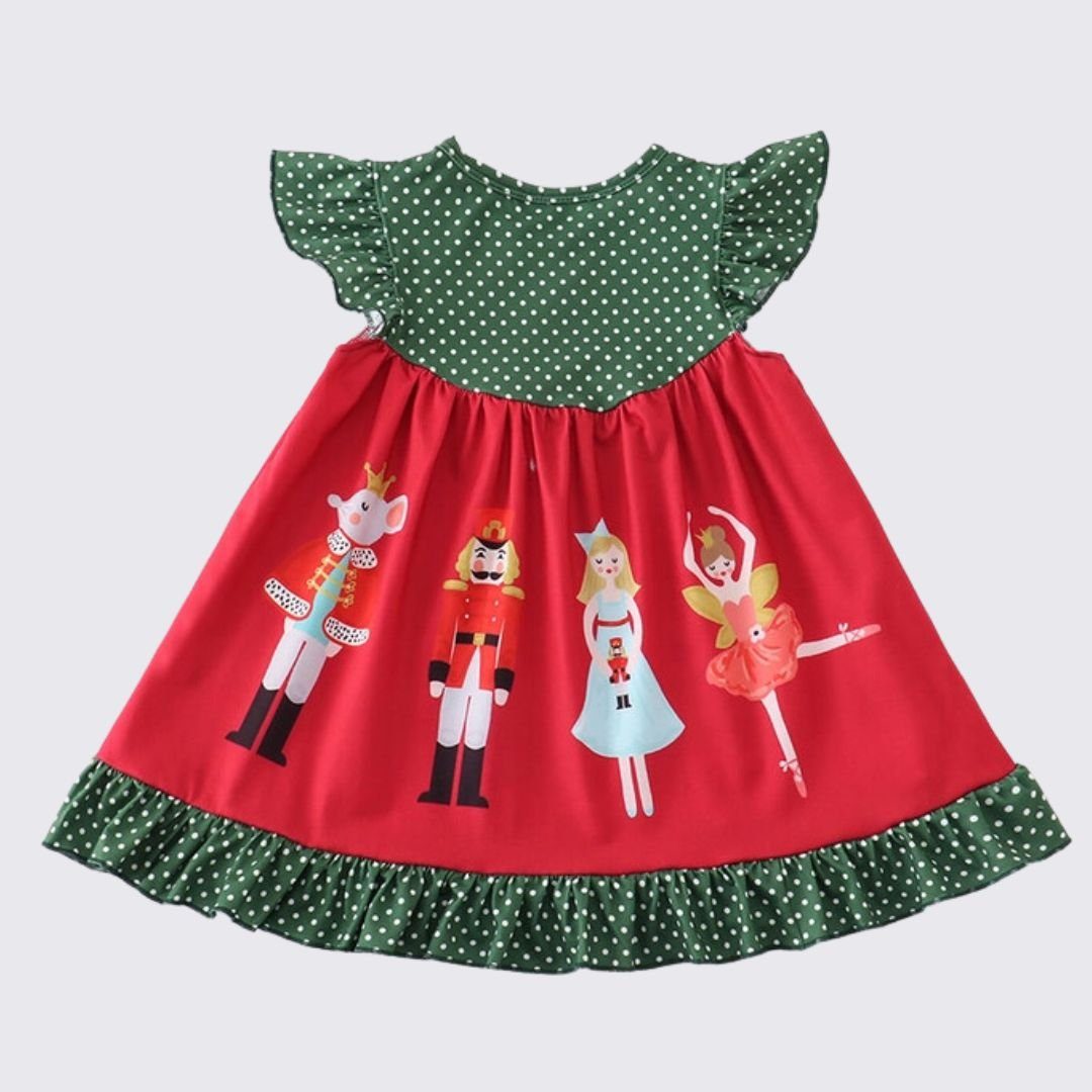 suebidou Midikleid Weihnachtskleid Mädchen Kleid mit weihnachtlichem Charme  Nussknacker