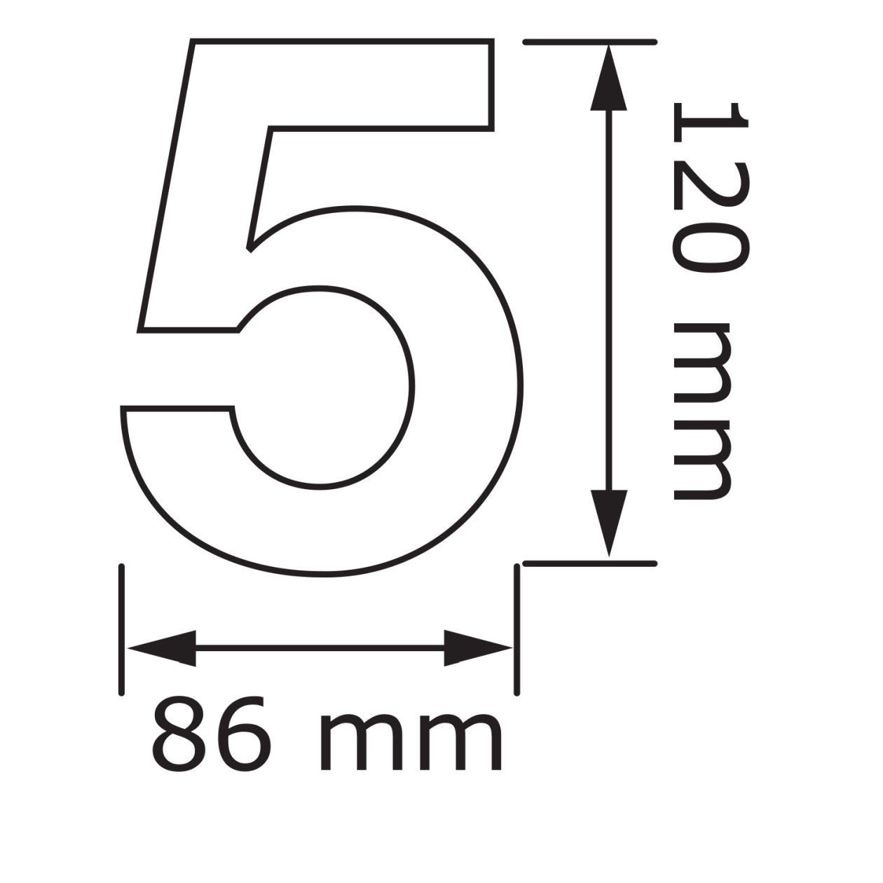 Bravios Briefkasten Hausnummer ''5'' Schwarz günstig online kaufen