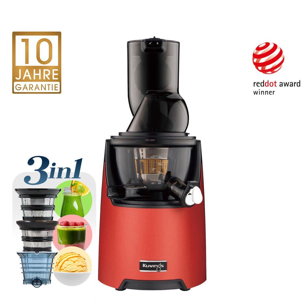 Kuvings Entsafter Whole Slow Juicer EVO820 Signature (NS-1256CEC), 240,00 W, 3-in-1 Mastizierender Kaltpress-Entsafter mit Smoothie-, Sorbetfilter