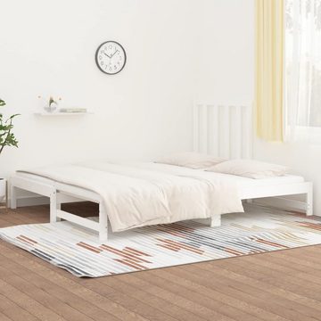 vidaXL Bett Tagesbett Ausziehbar Weiß 2x(90x200) cm Massivholz Kiefer