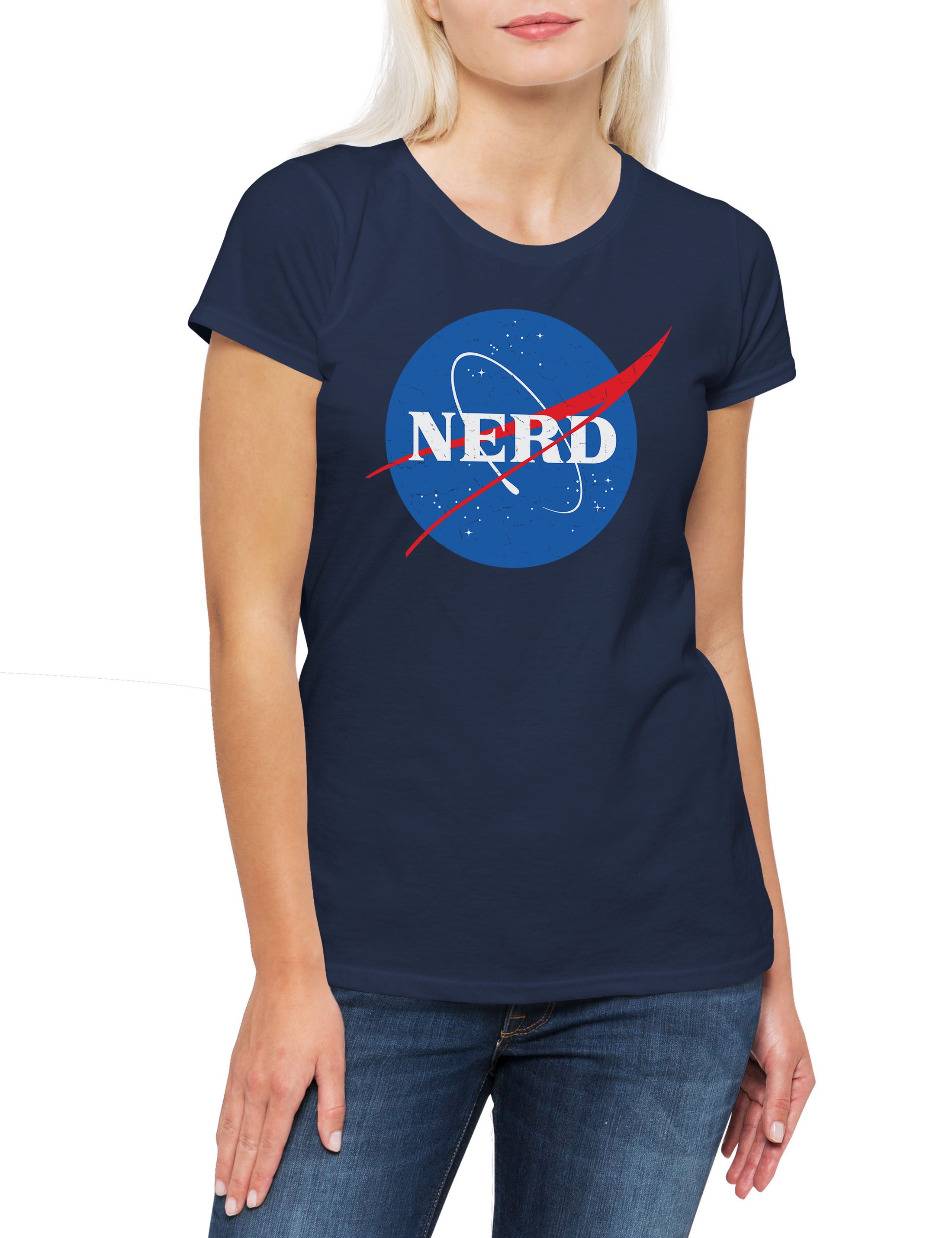 Print-Shirt Nerd C Damen T-Shirt Freak Geek Outsider Culture Lifestyle Aesthetic