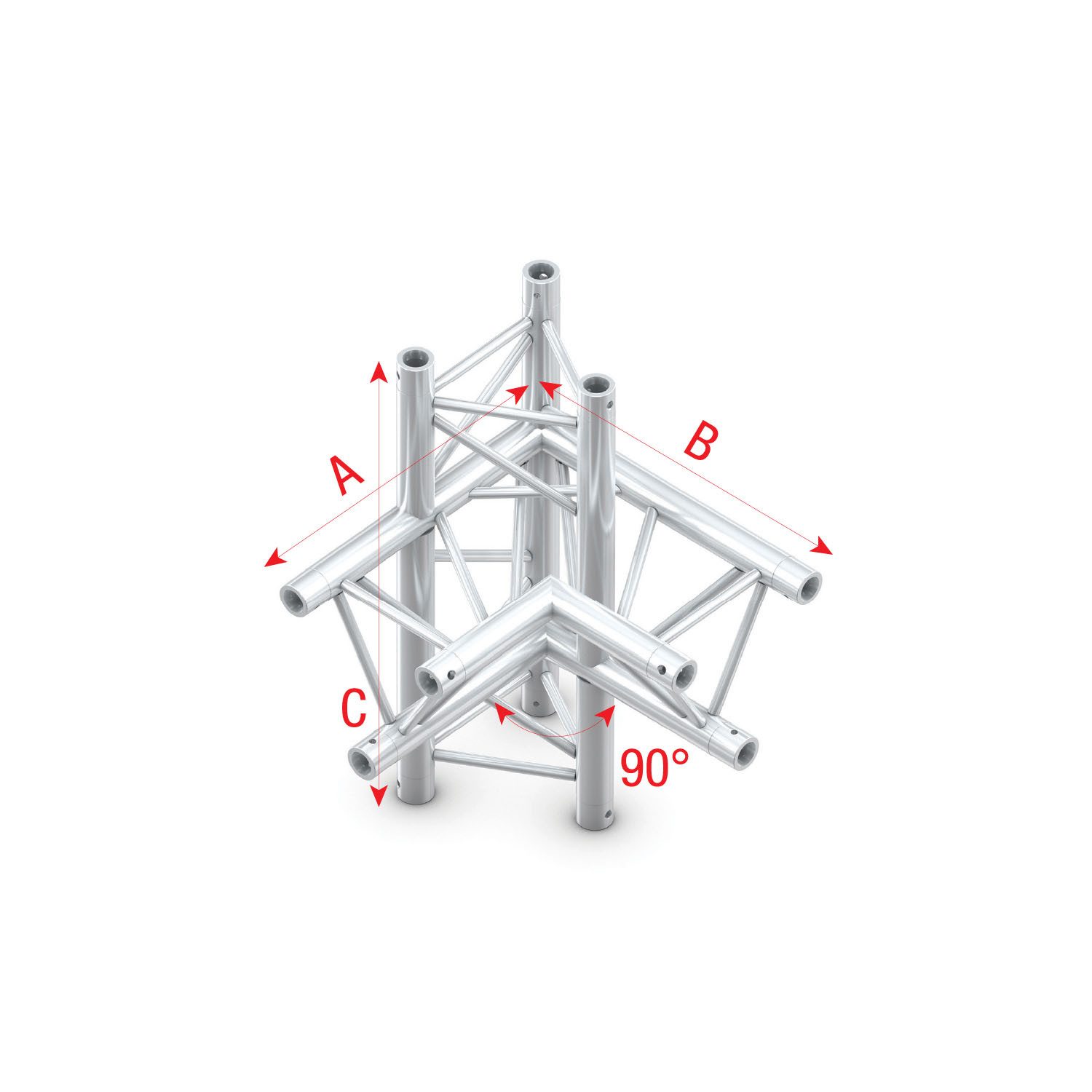 MILOS Rahmentraverse Pro-30 Triangle G Truss Corner up/down, left, 50cm ACU45sp, 90° ecke