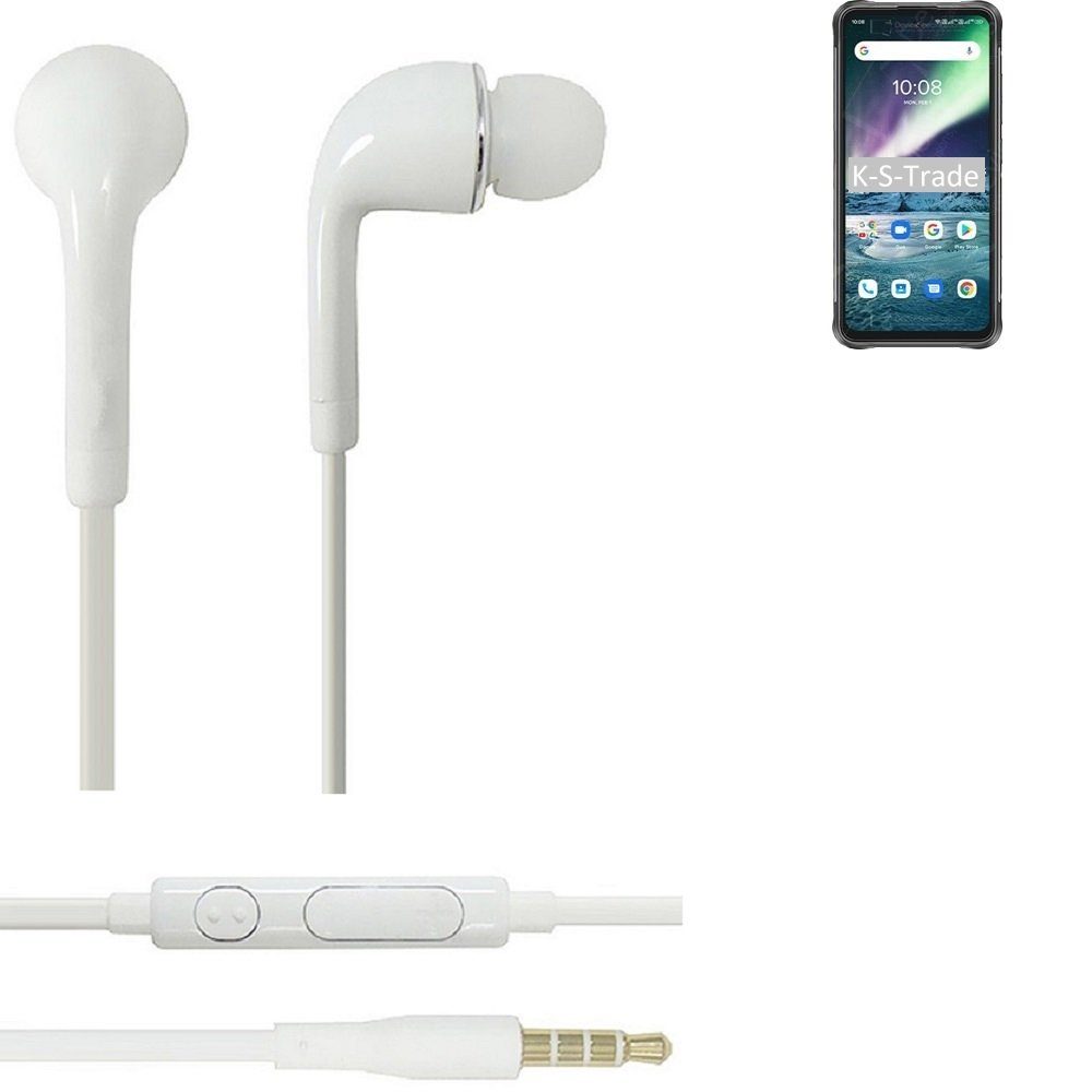 K-S-Trade für UMIDIGI Bison GT In-Ear-Kopfhörer (Kopfhörer Headset mit Mikrofon u Lautstärkeregler weiß 3,5mm)