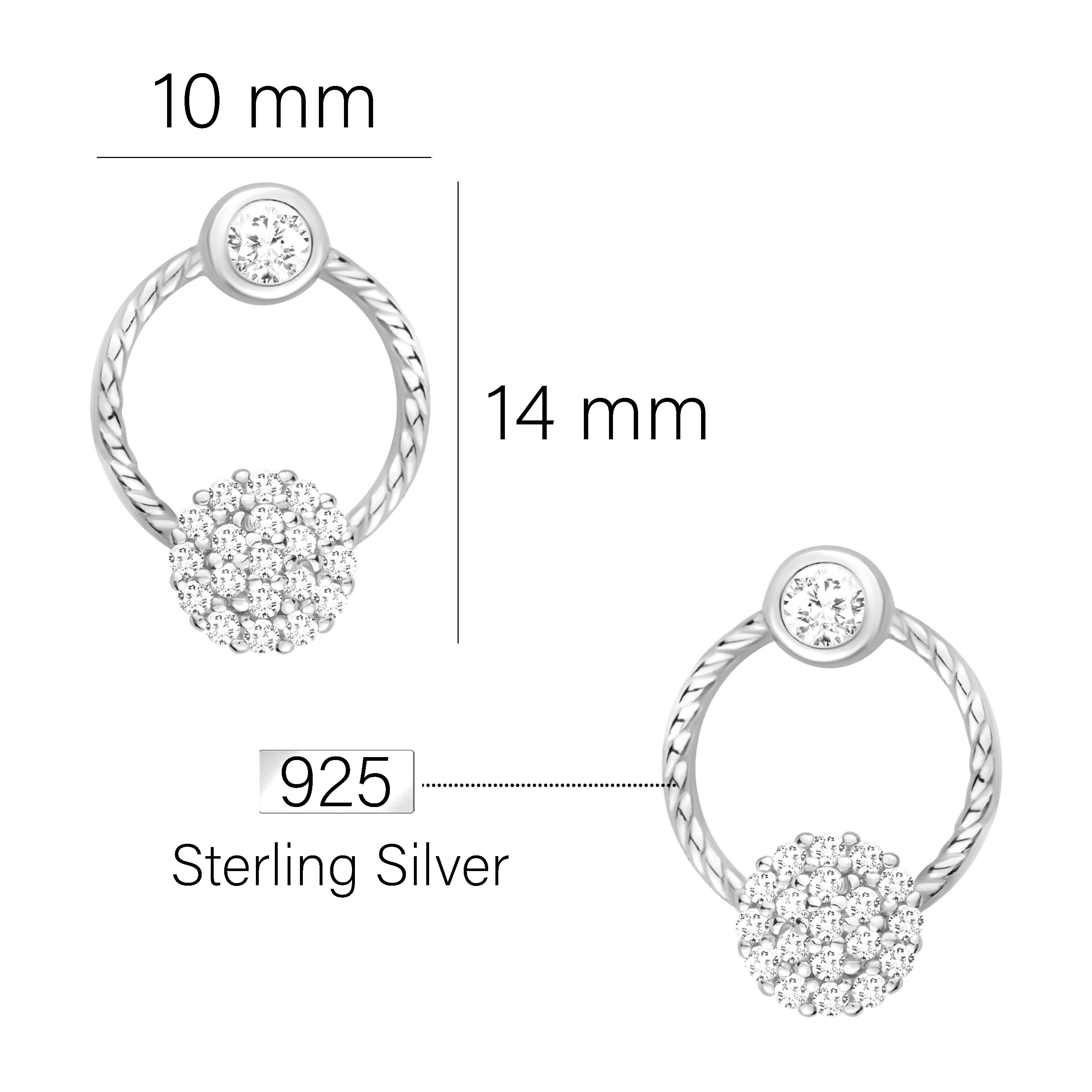 925 Paar Kreis, Ohrstecker Damen Sofia Schmuck Milani Silber