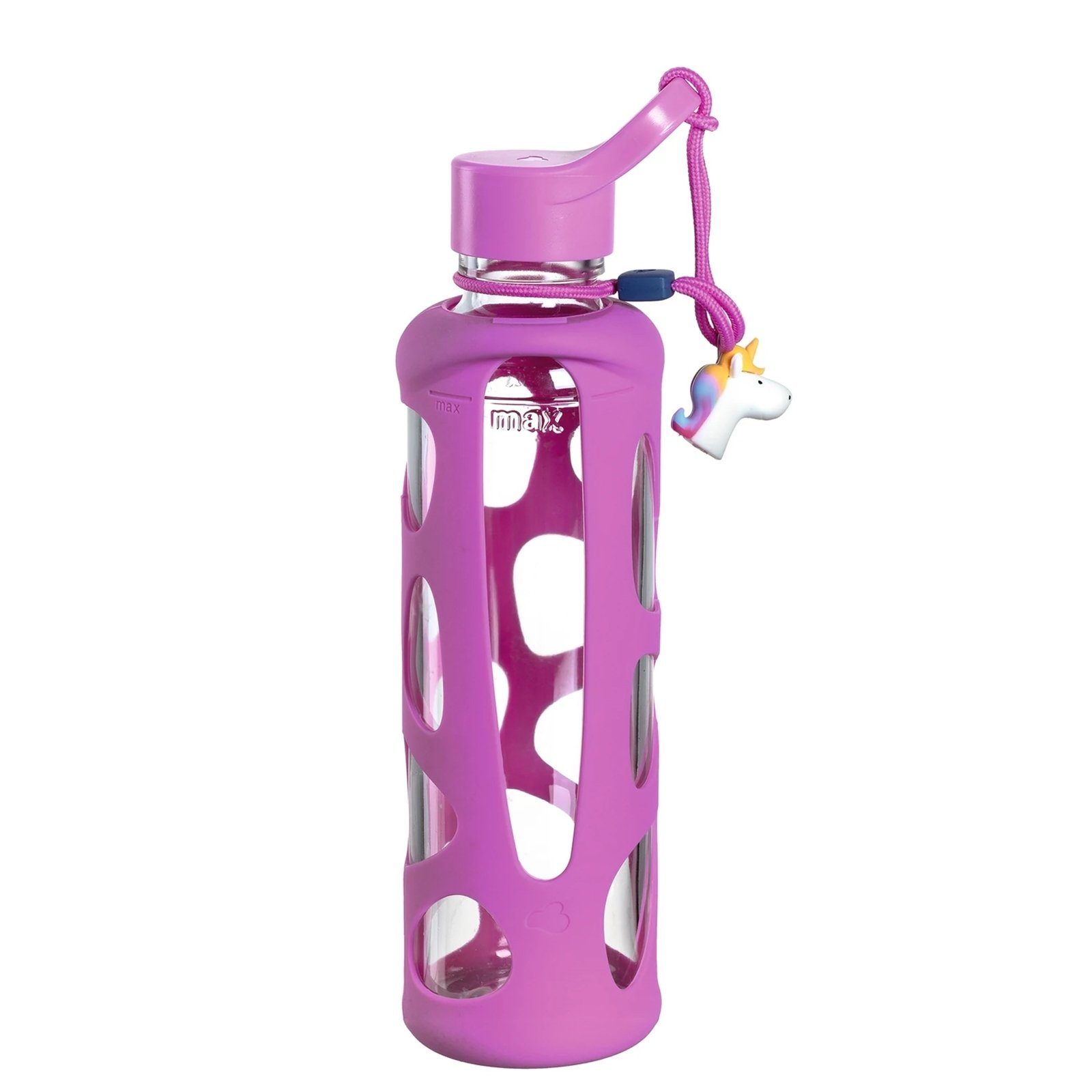 LEONARDO Trinkflasche Trinkflasche 500 ml Bambini Rosa Einhorn, mit Schraubverschluss 100% dicht, stoßgeschützt